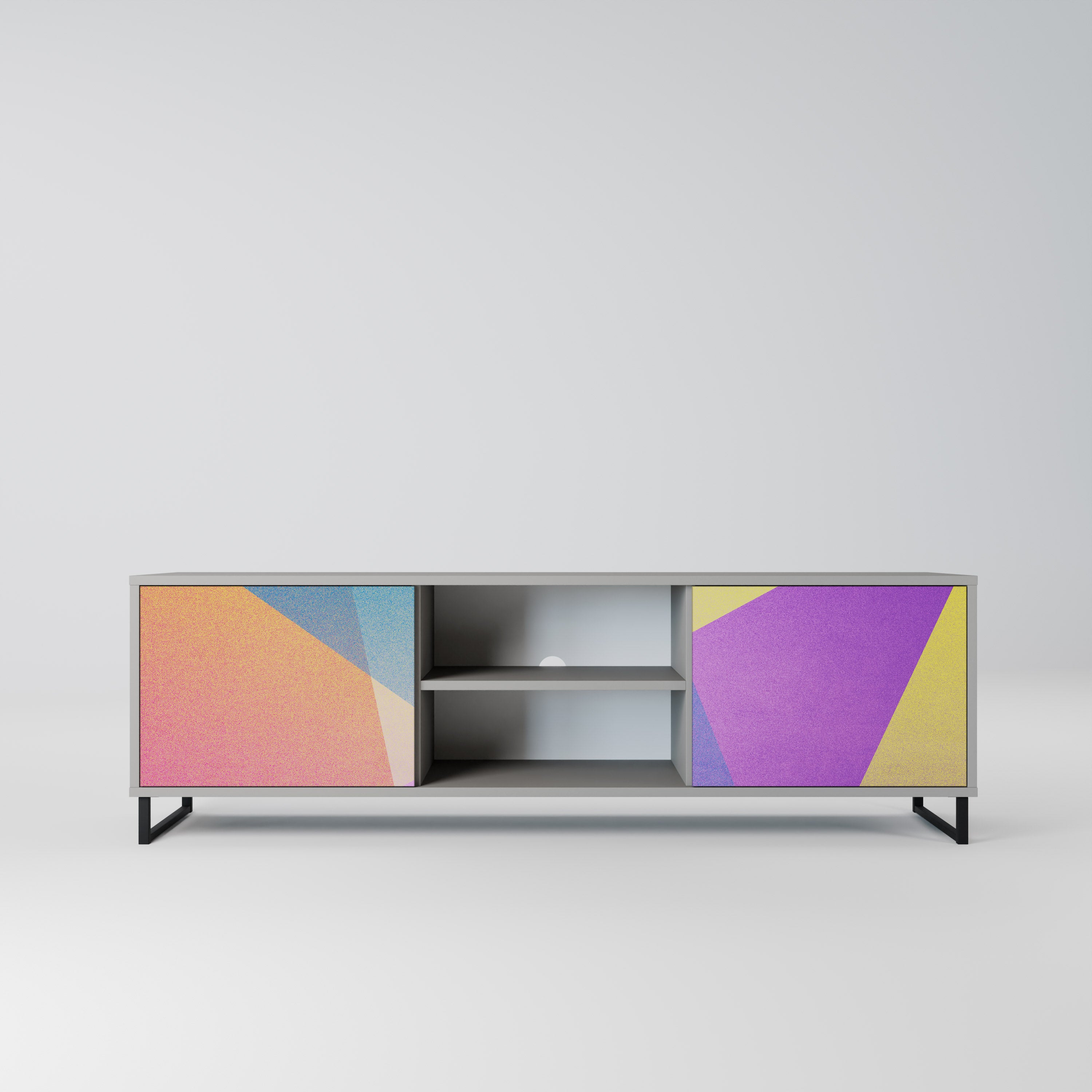 BRIGHT GEOMETRY Szafka RTV 2-drzwiowa korpus Szary