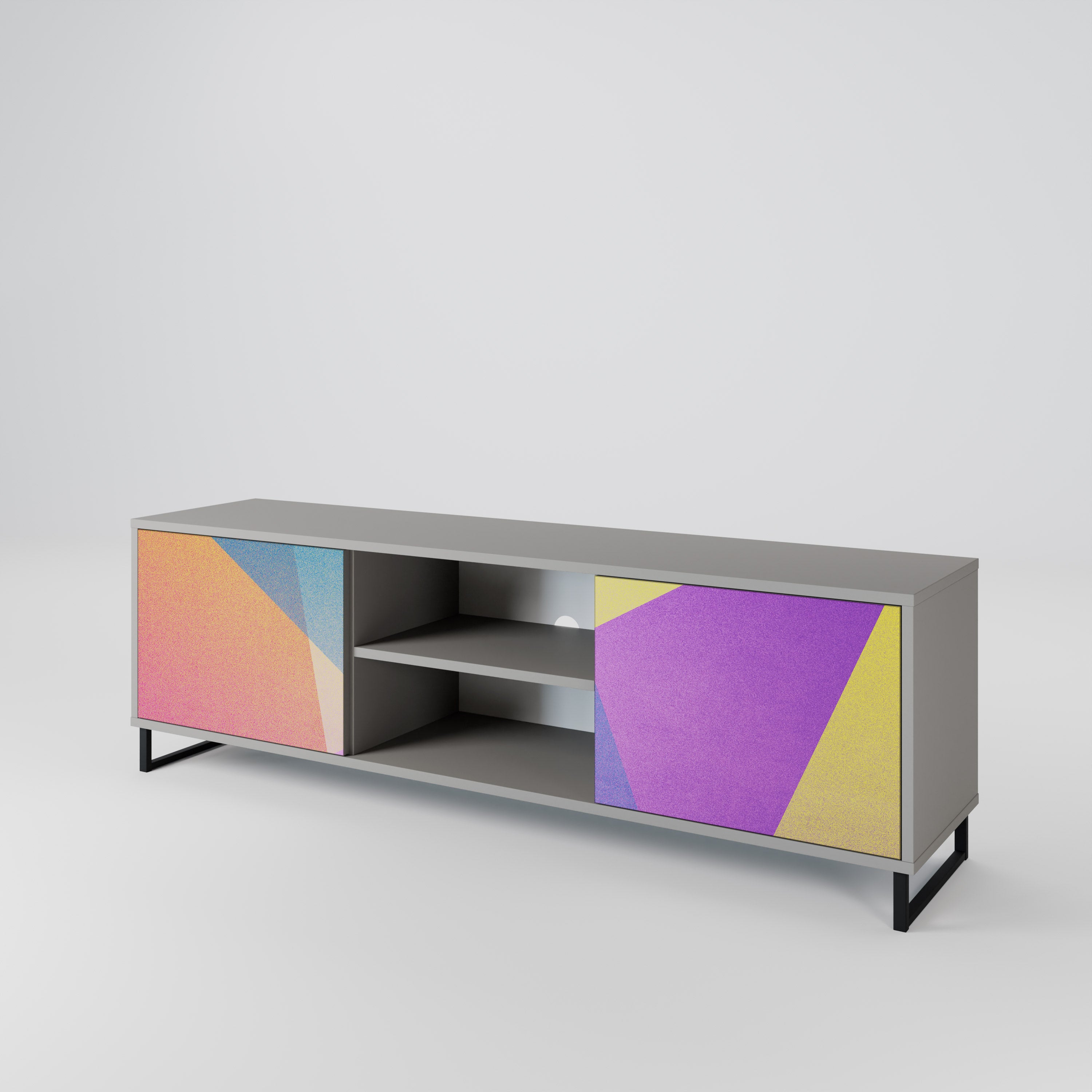 BRIGHT GEOMETRY Szafka RTV 2-drzwiowa korpus Szary