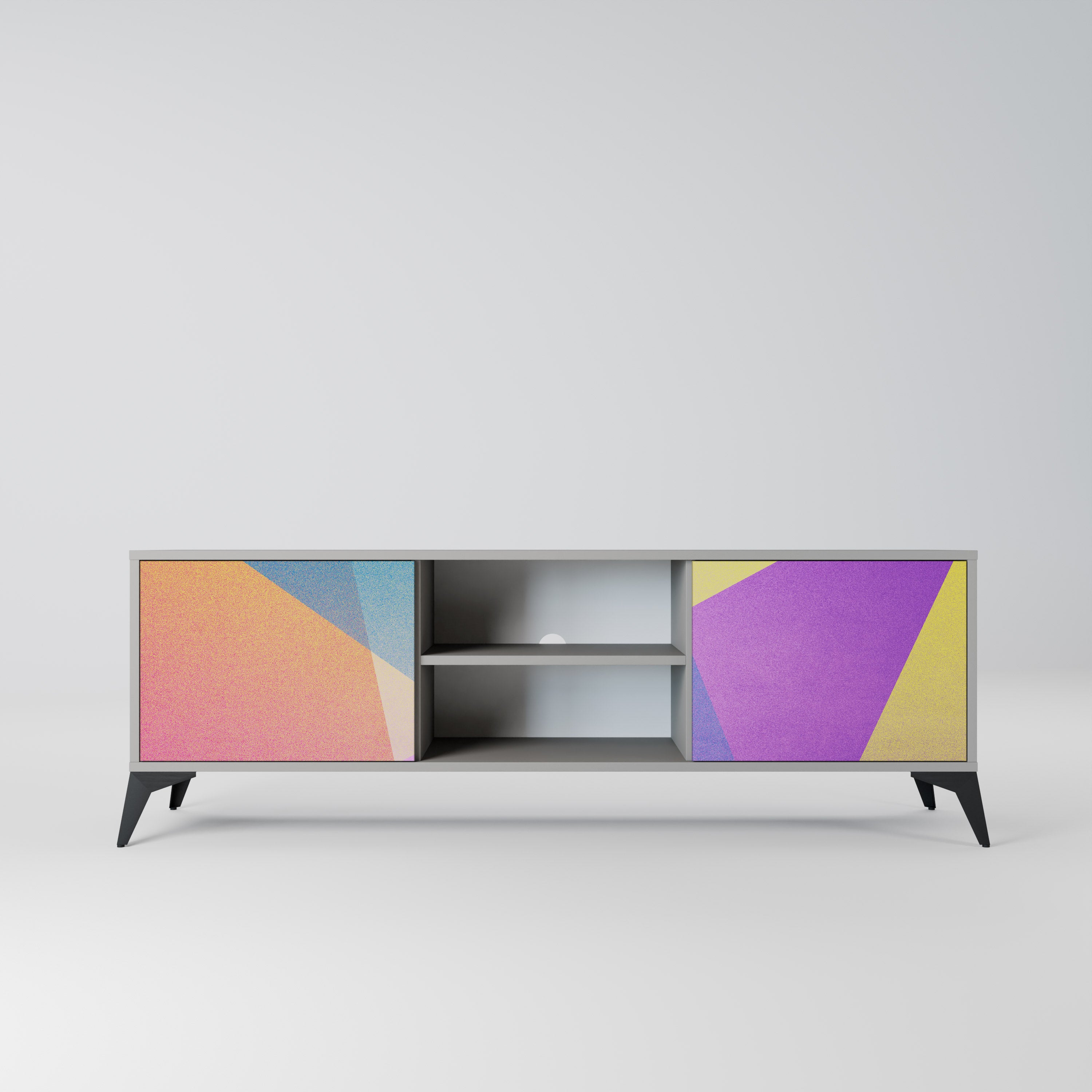 BRIGHT GEOMETRY Szafka RTV 2-drzwiowa korpus Szary