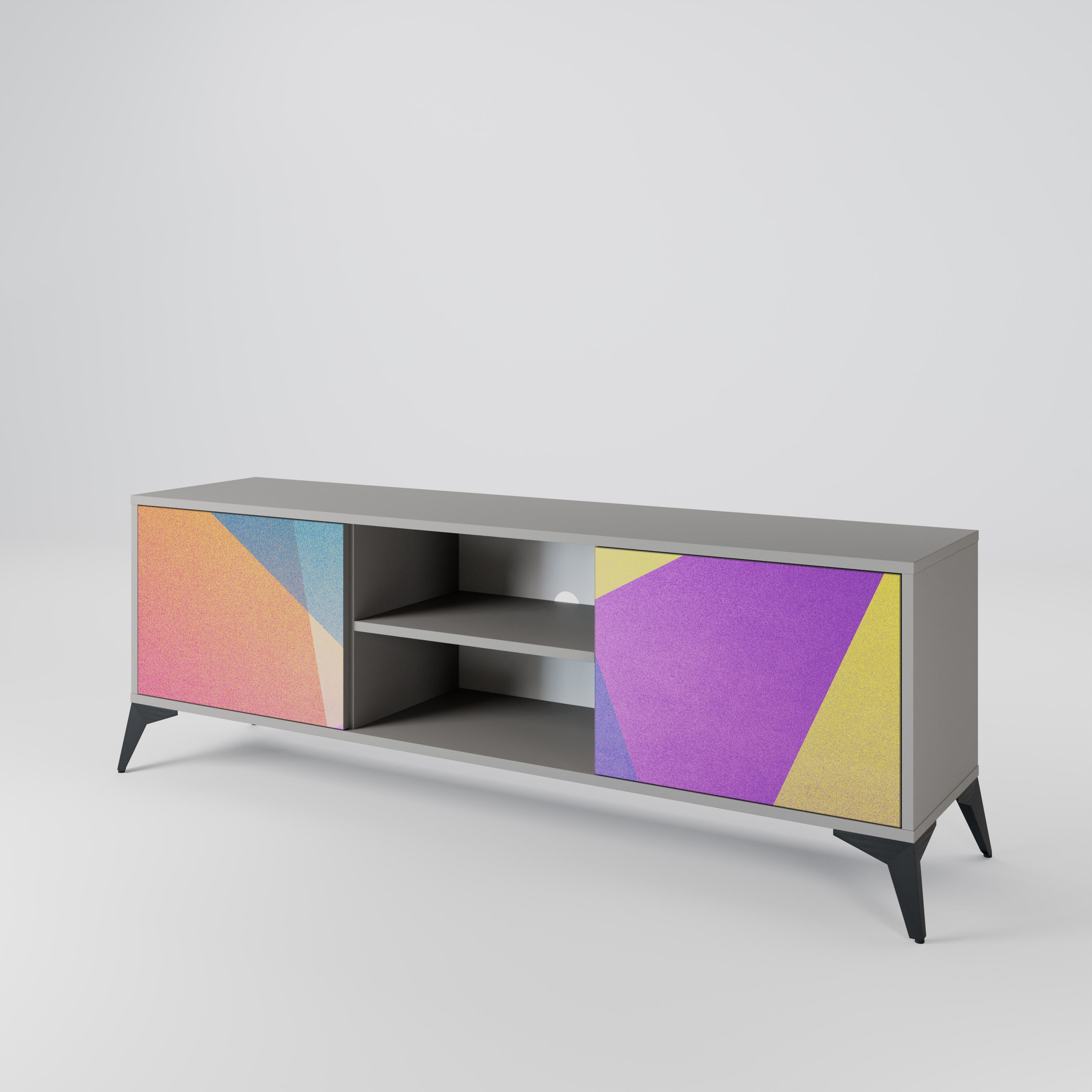 BRIGHT GEOMETRY Szafka RTV 2-drzwiowa korpus Szary