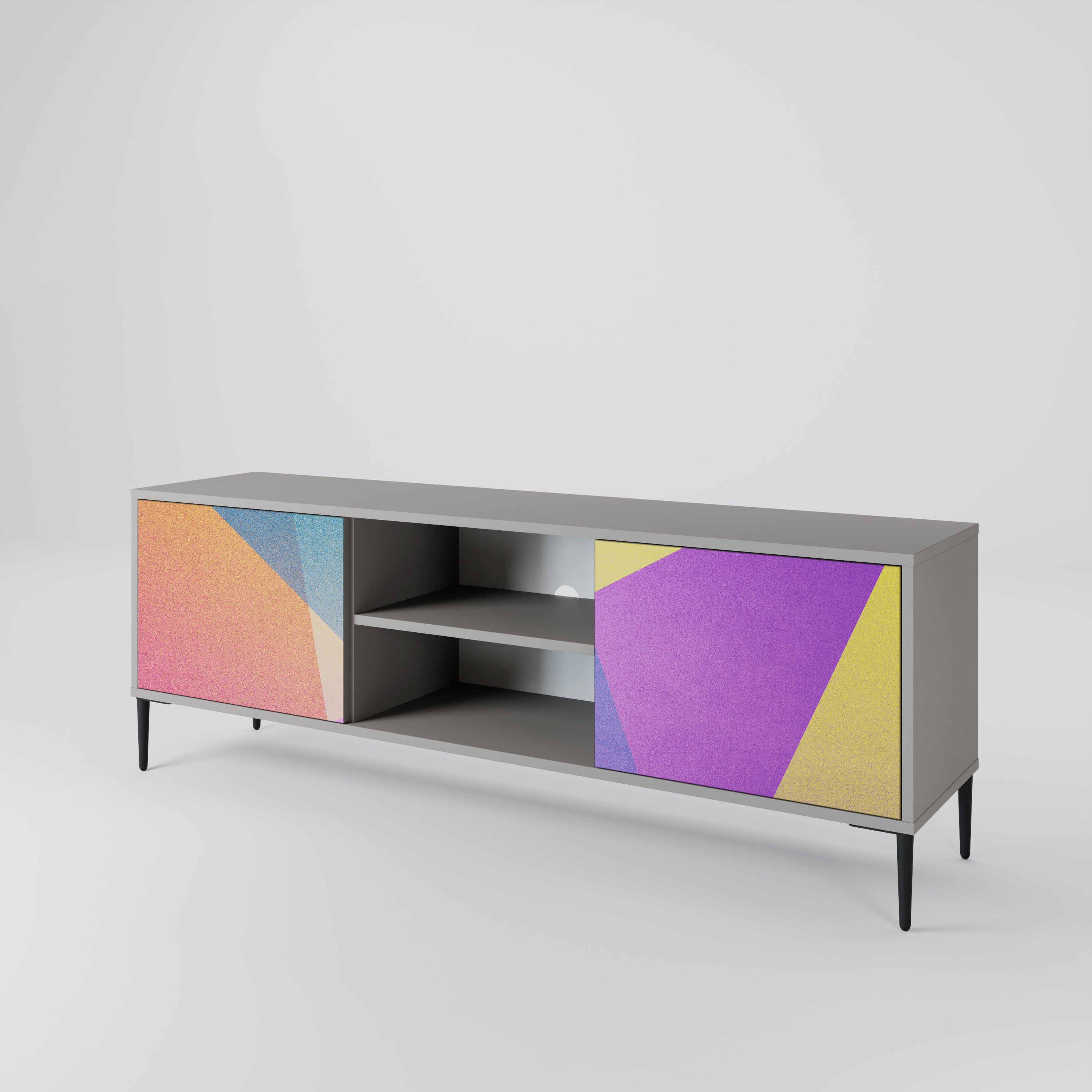 BRIGHT GEOMETRY Szafka RTV 2-drzwiowa korpus Szary