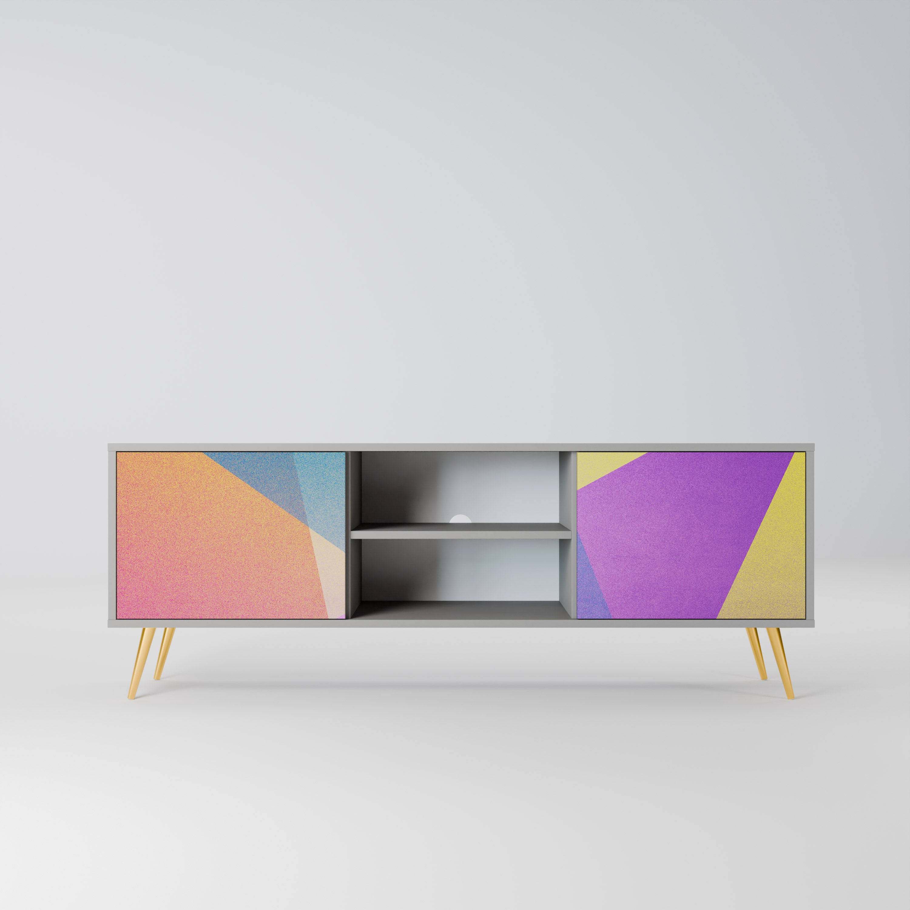 BRIGHT GEOMETRY Szafka RTV 2-drzwiowa korpus Szary