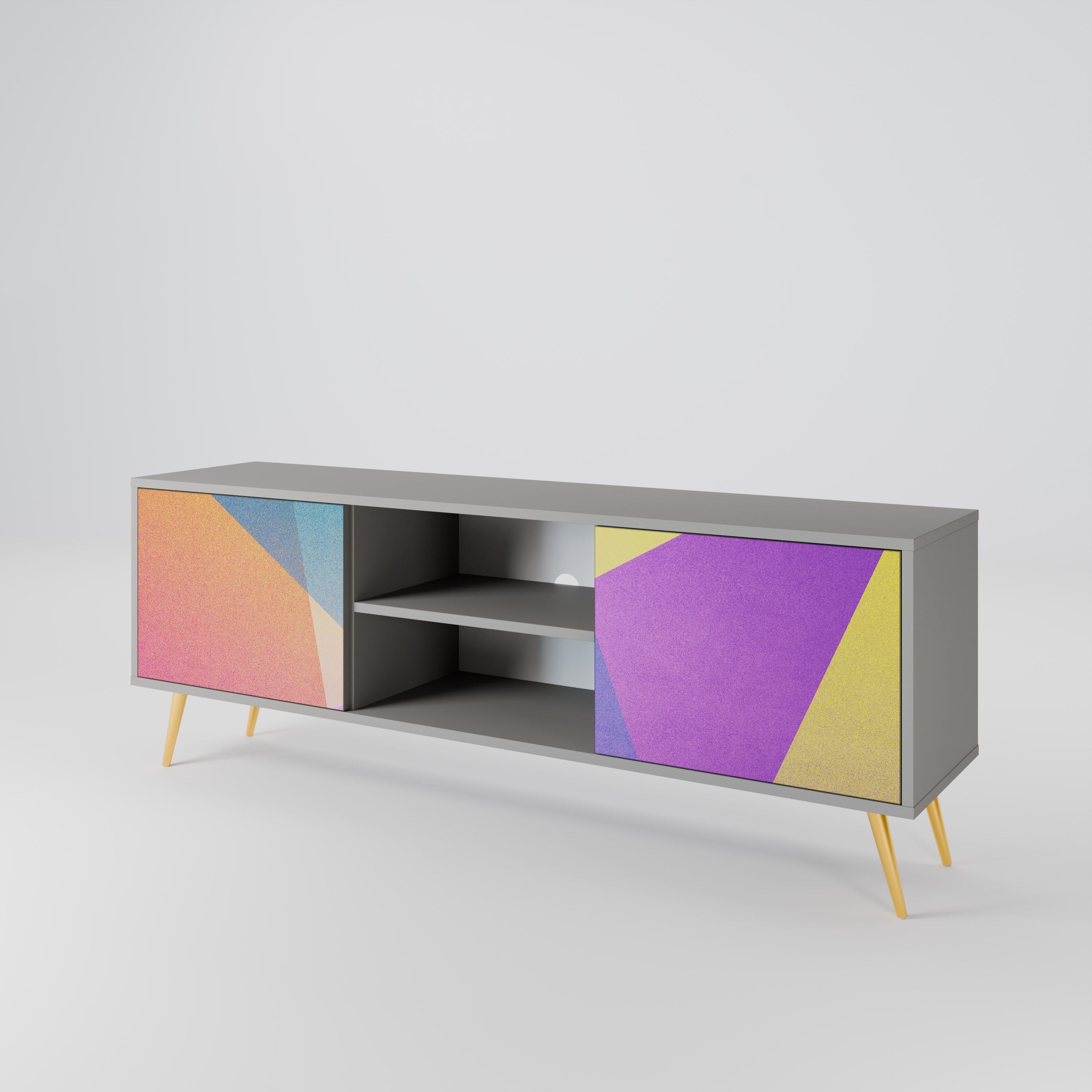 BRIGHT GEOMETRY Szafka RTV 2-drzwiowa korpus Szary