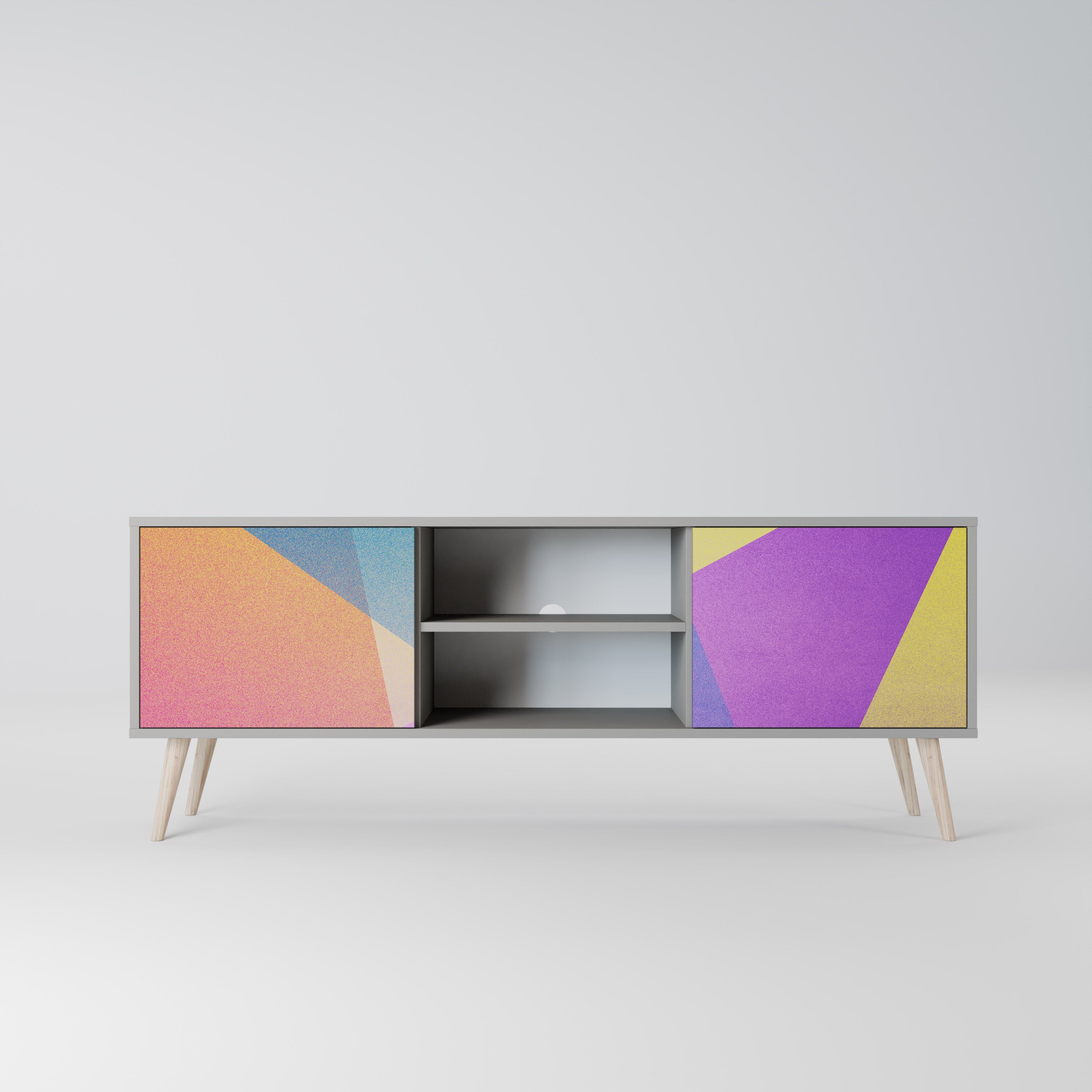 BRIGHT GEOMETRY Szafka RTV 2-drzwiowa korpus Szary
