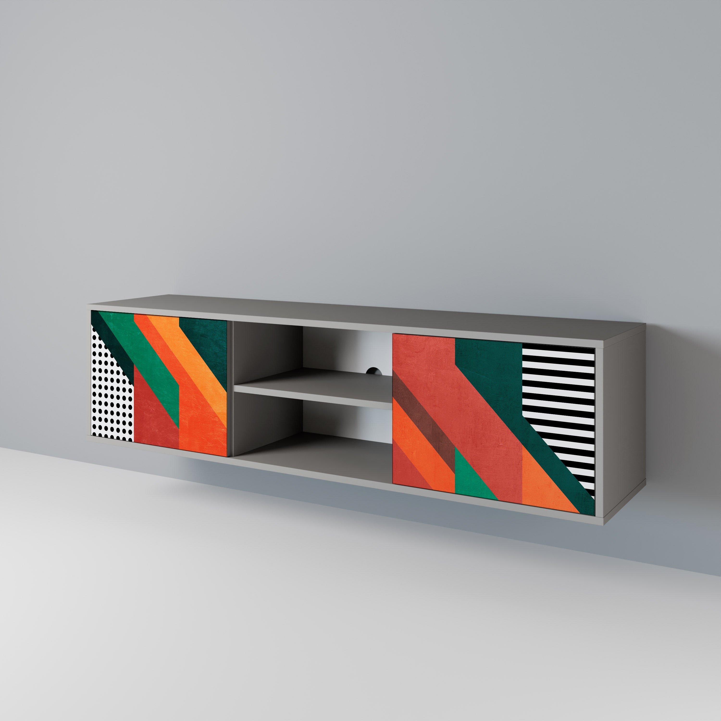 MAKESHIFT ARTISTRY Szafka RTV 2-drzwiowa korpus Szary