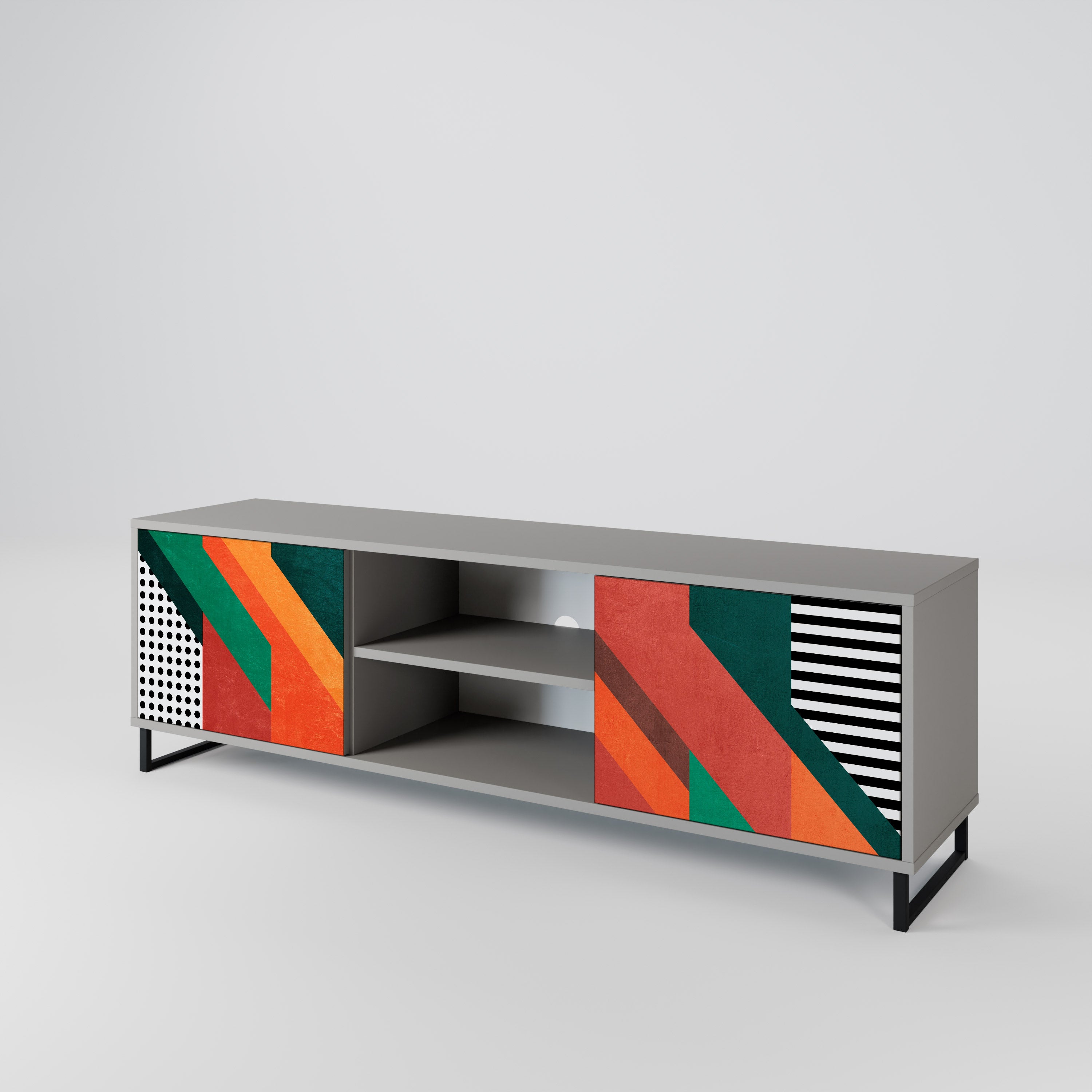 MAKESHIFT ARTISTRY Szafka RTV 2-drzwiowa korpus Szary
