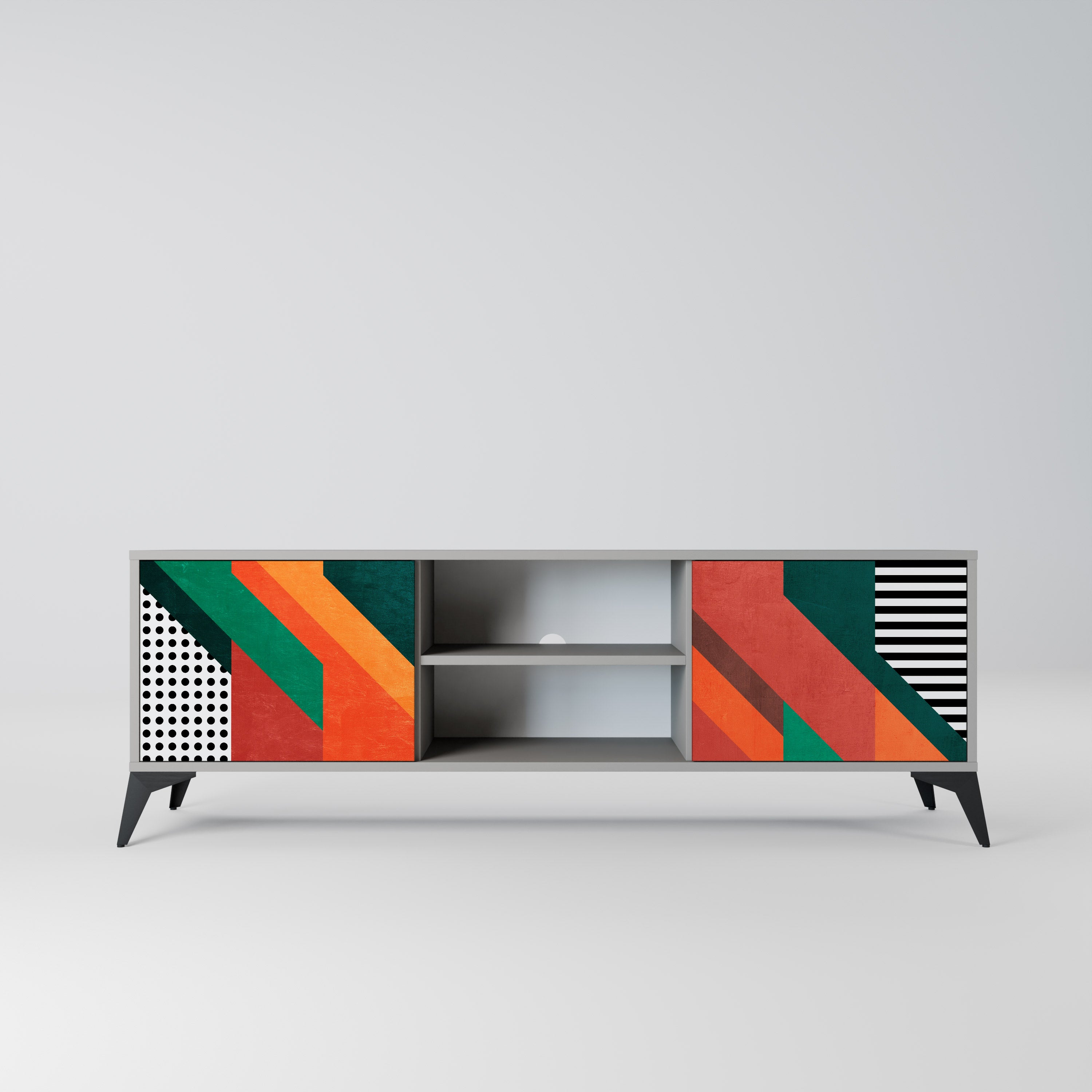 MAKESHIFT ARTISTRY Szafka RTV 2-drzwiowa korpus Szary