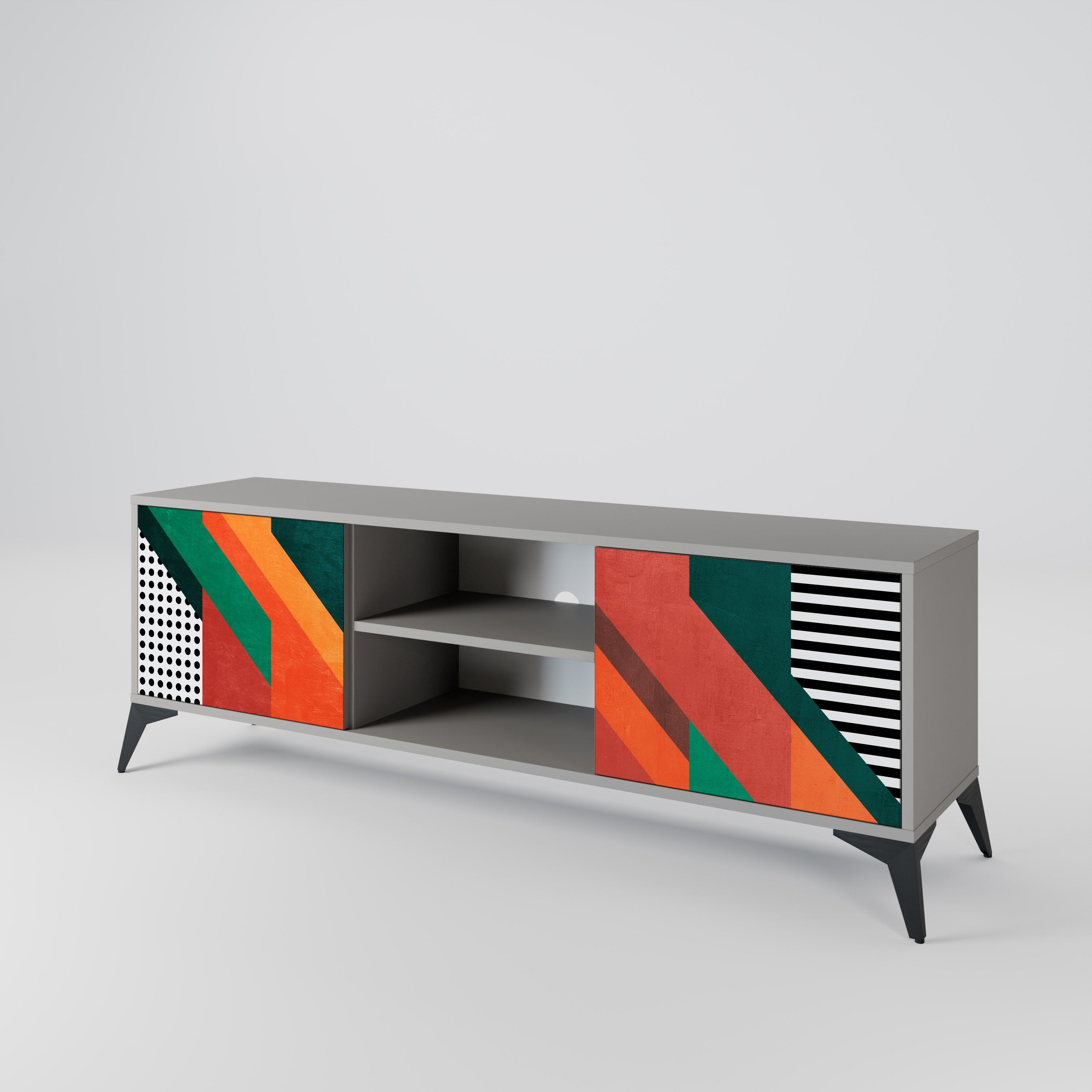 MAKESHIFT ARTISTRY Szafka RTV 2-drzwiowa korpus Szary