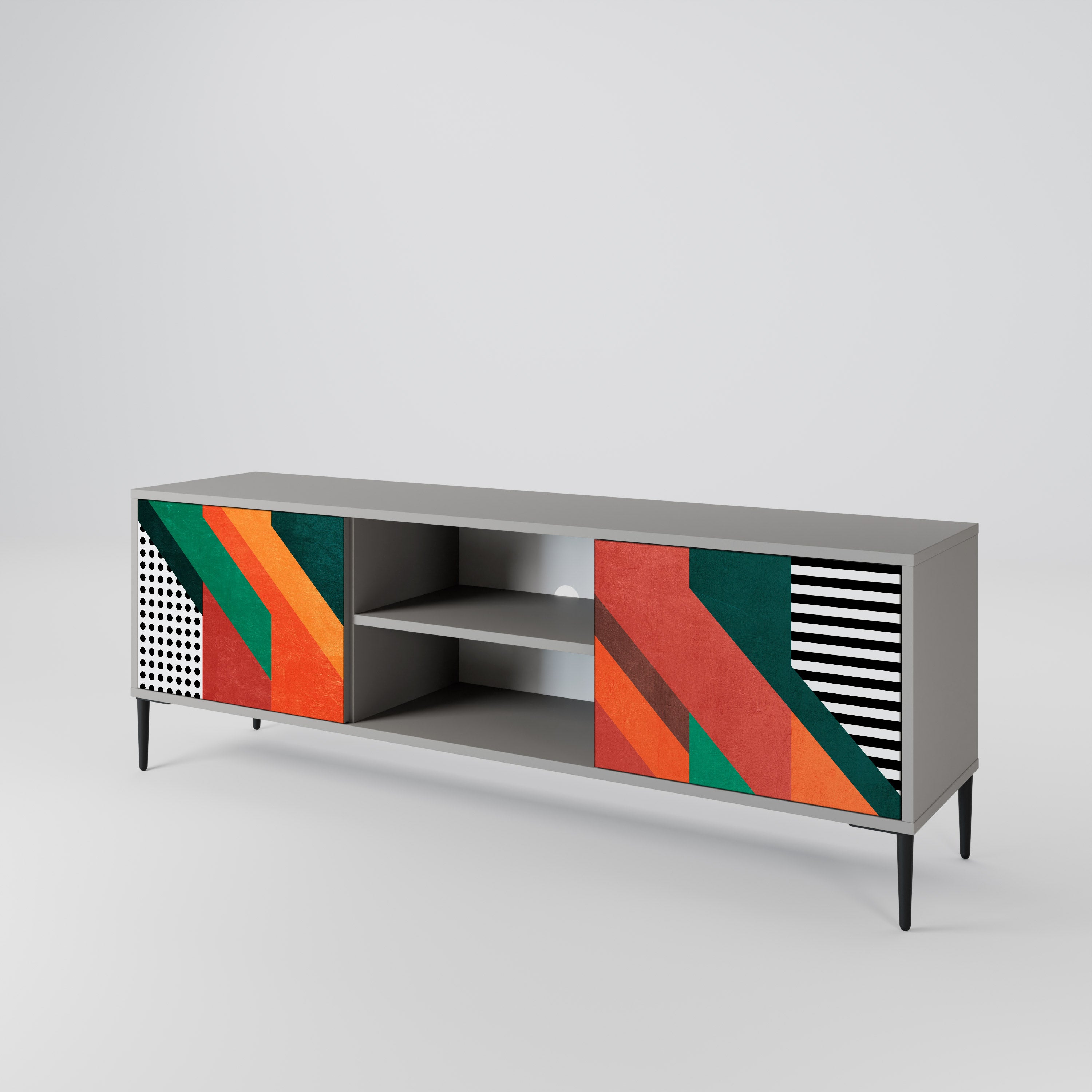 MAKESHIFT ARTISTRY Szafka RTV 2-drzwiowa korpus Szary