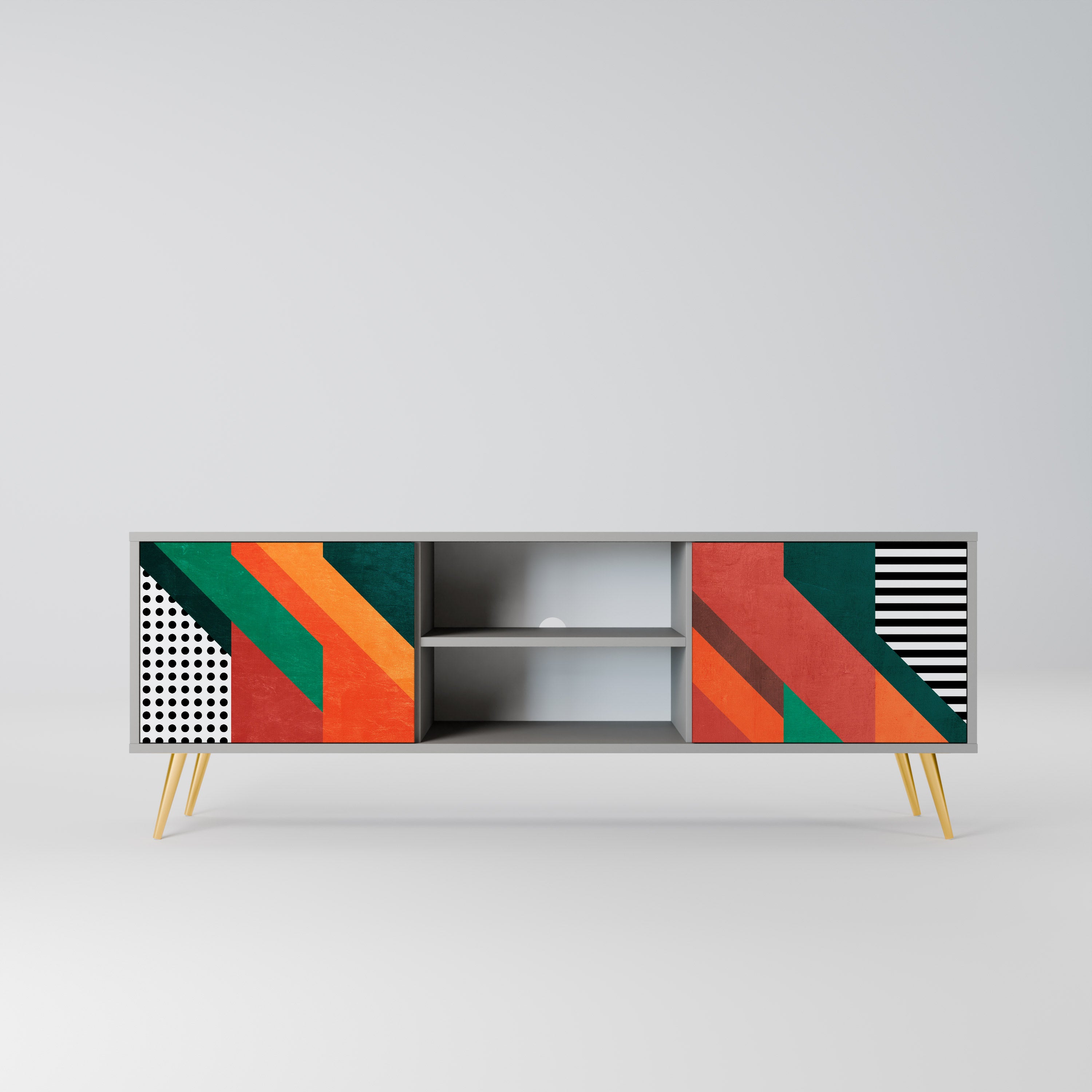 MAKESHIFT ARTISTRY Szafka RTV 2-drzwiowa korpus Szary