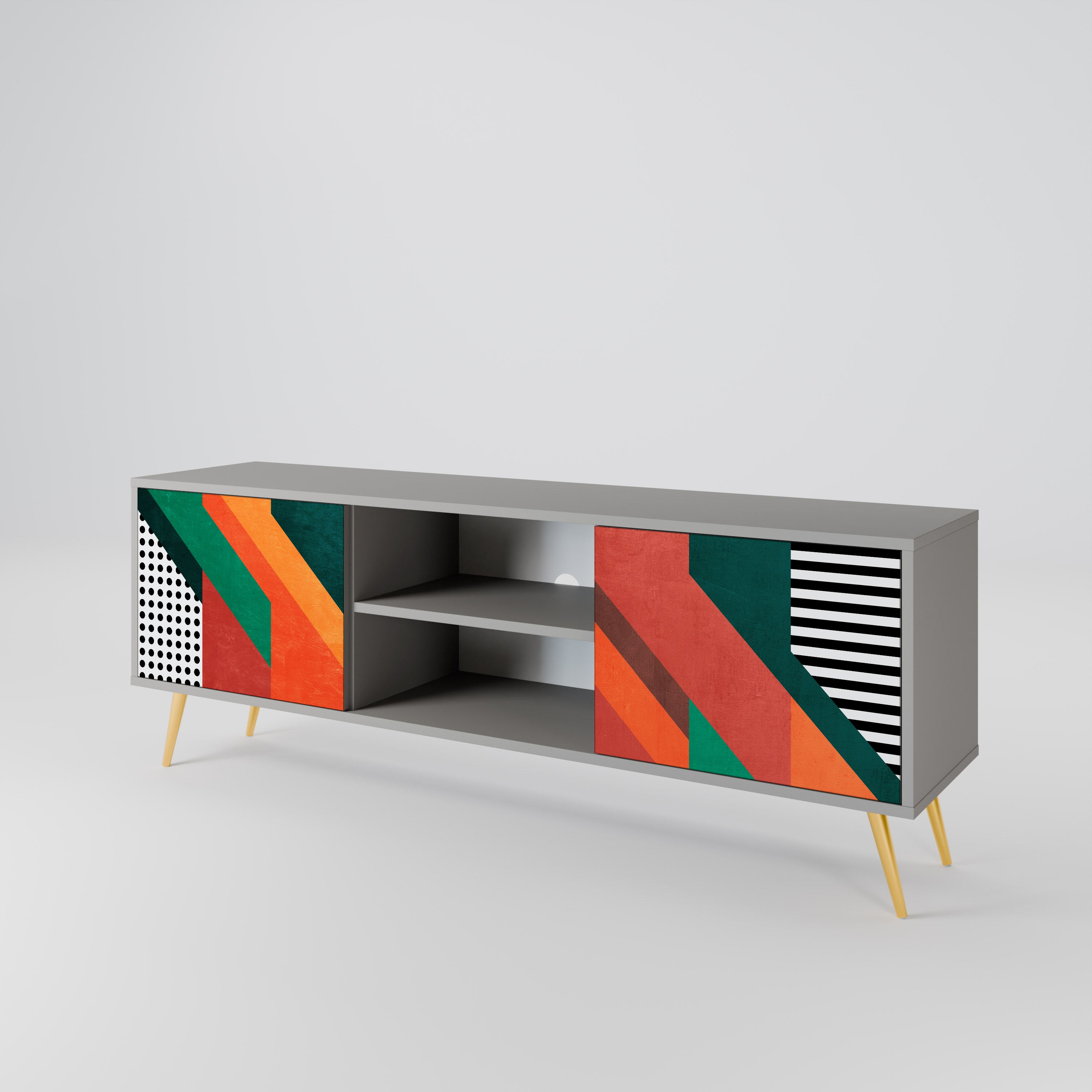 MAKESHIFT ARTISTRY Szafka RTV 2-drzwiowa korpus Szary