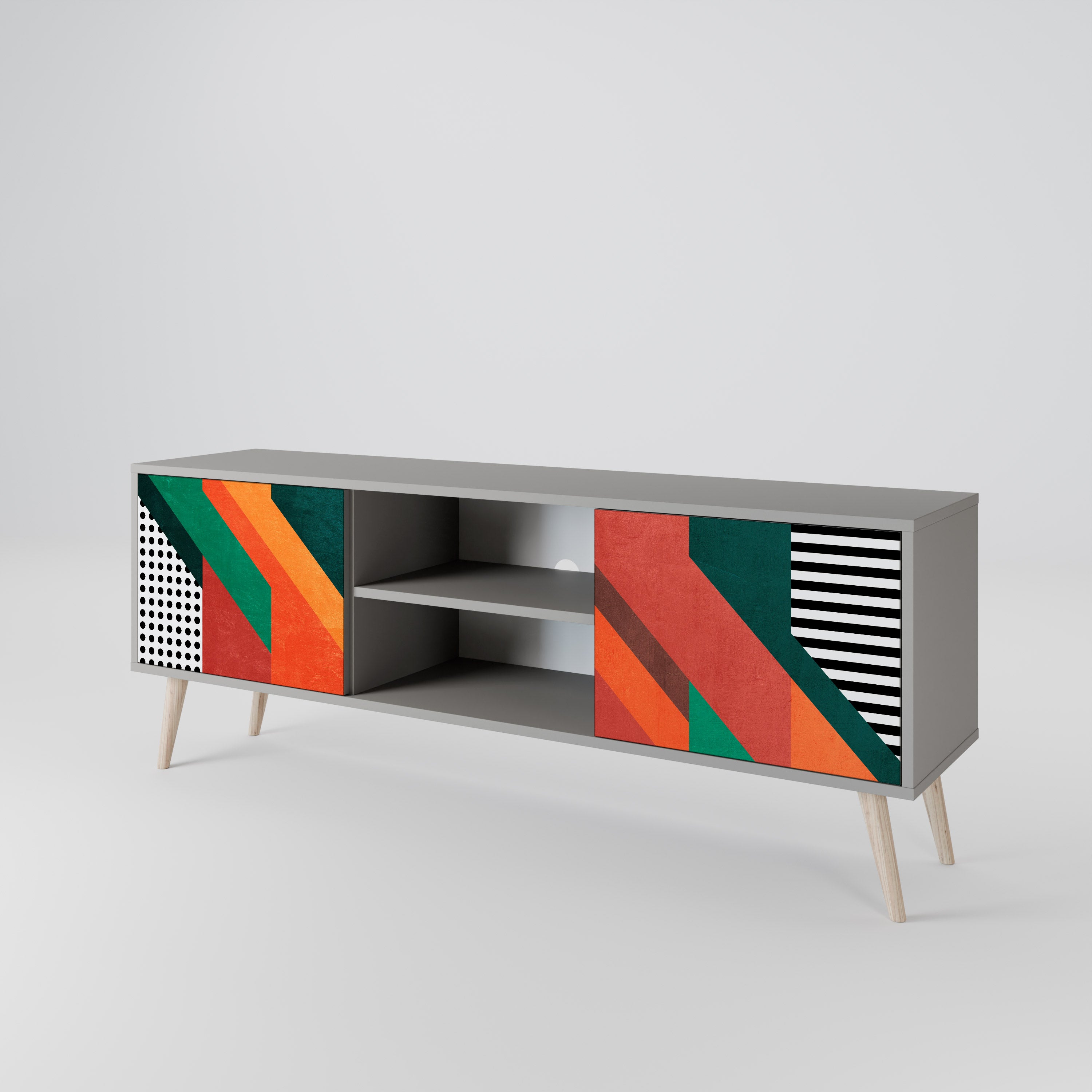 MAKESHIFT ARTISTRY Szafka RTV 2-drzwiowa korpus Szary