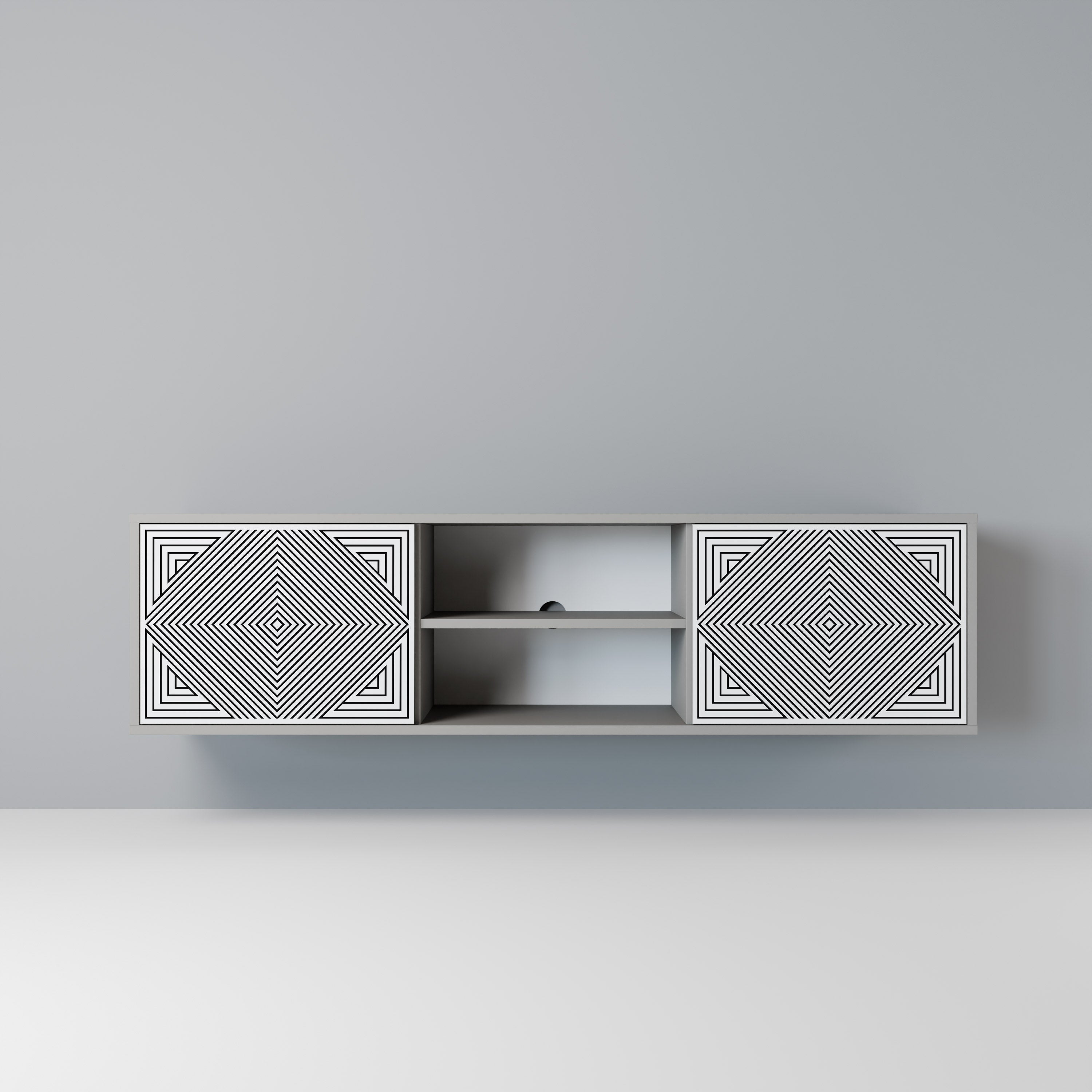 POLYGON ILLUSION Szafka RTV 2-drzwiowa korpus Szary