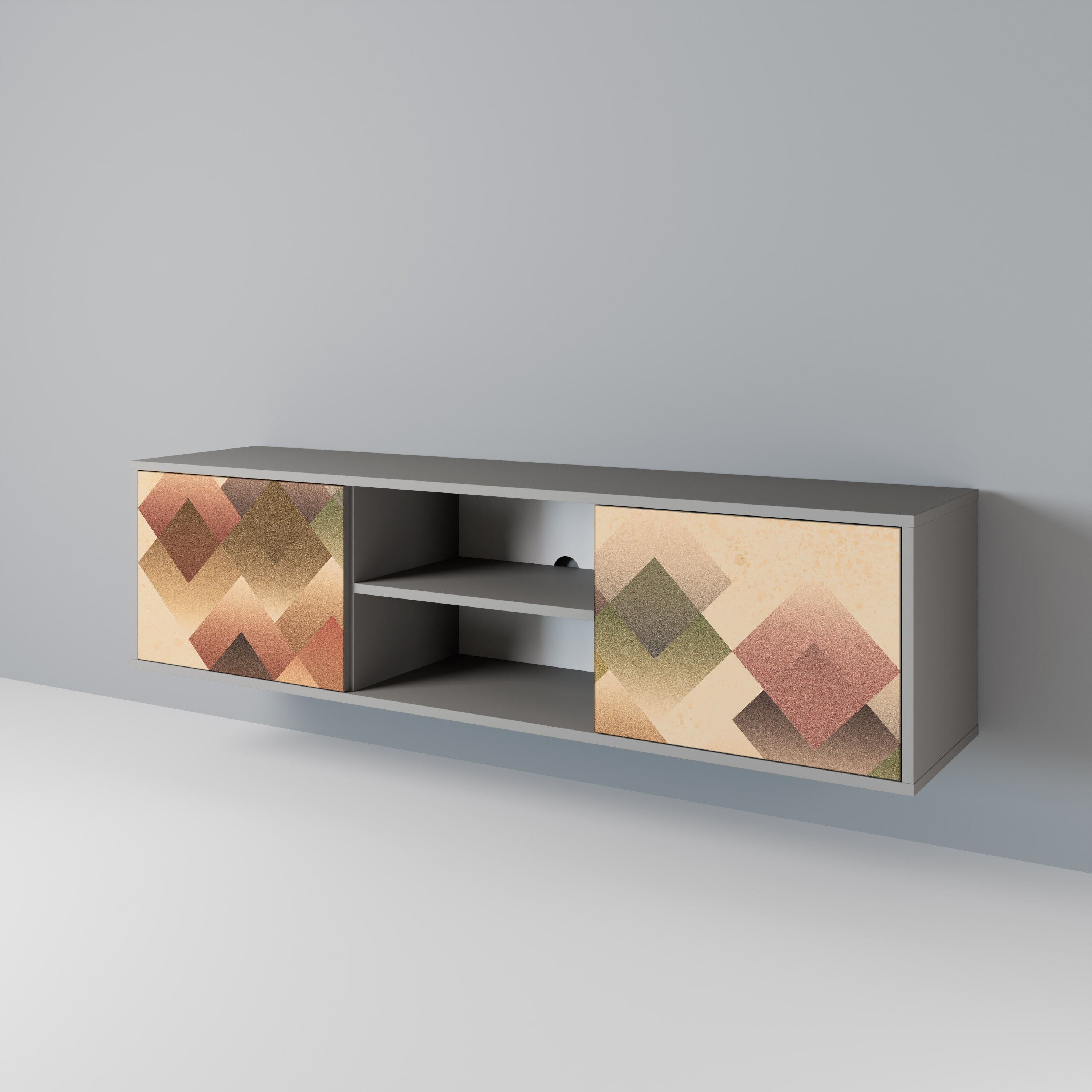 GEOMETRIC FUSION Szafka RTV 2-drzwiowa korpus Szary