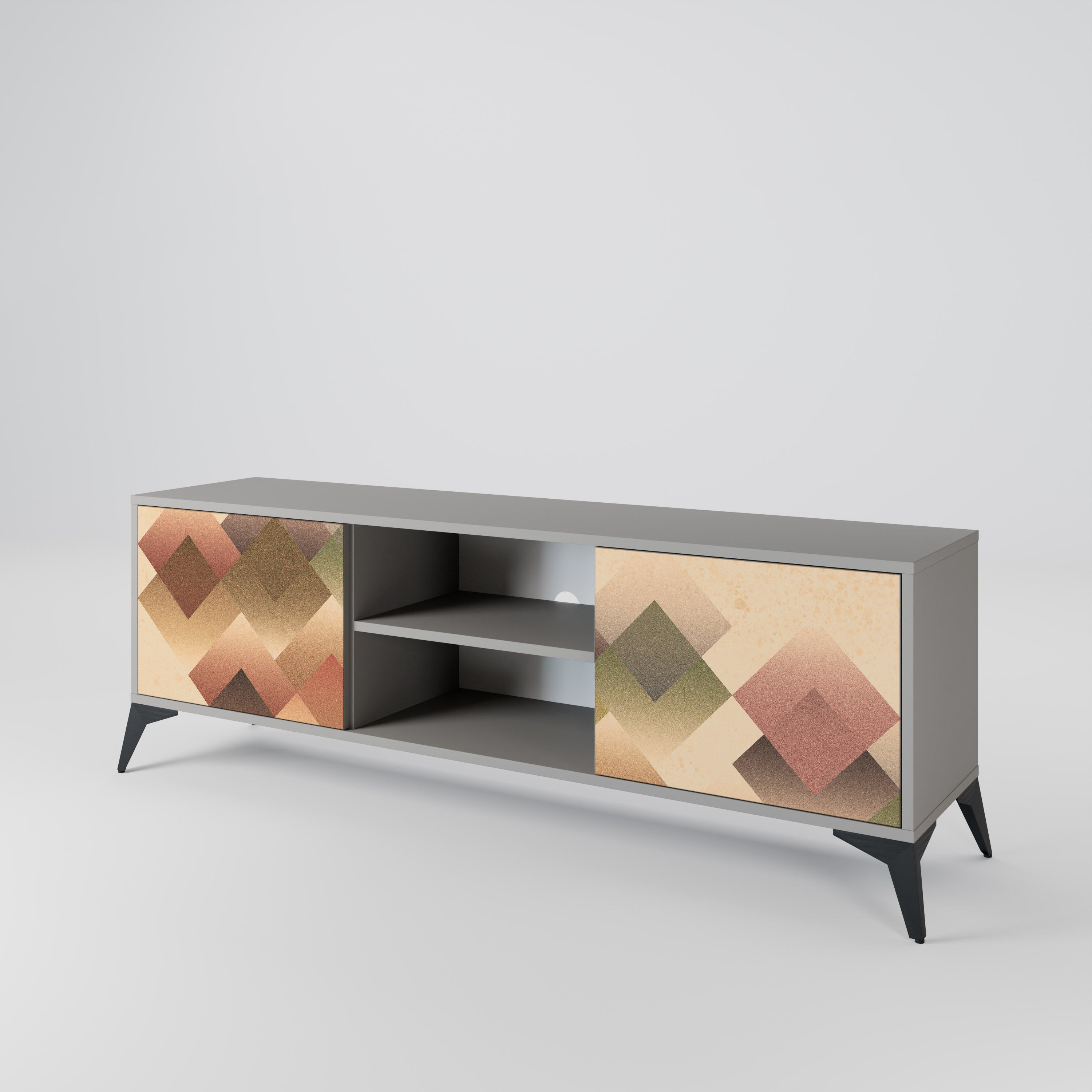 GEOMETRIC FUSION Szafka RTV 2-drzwiowa korpus Szary