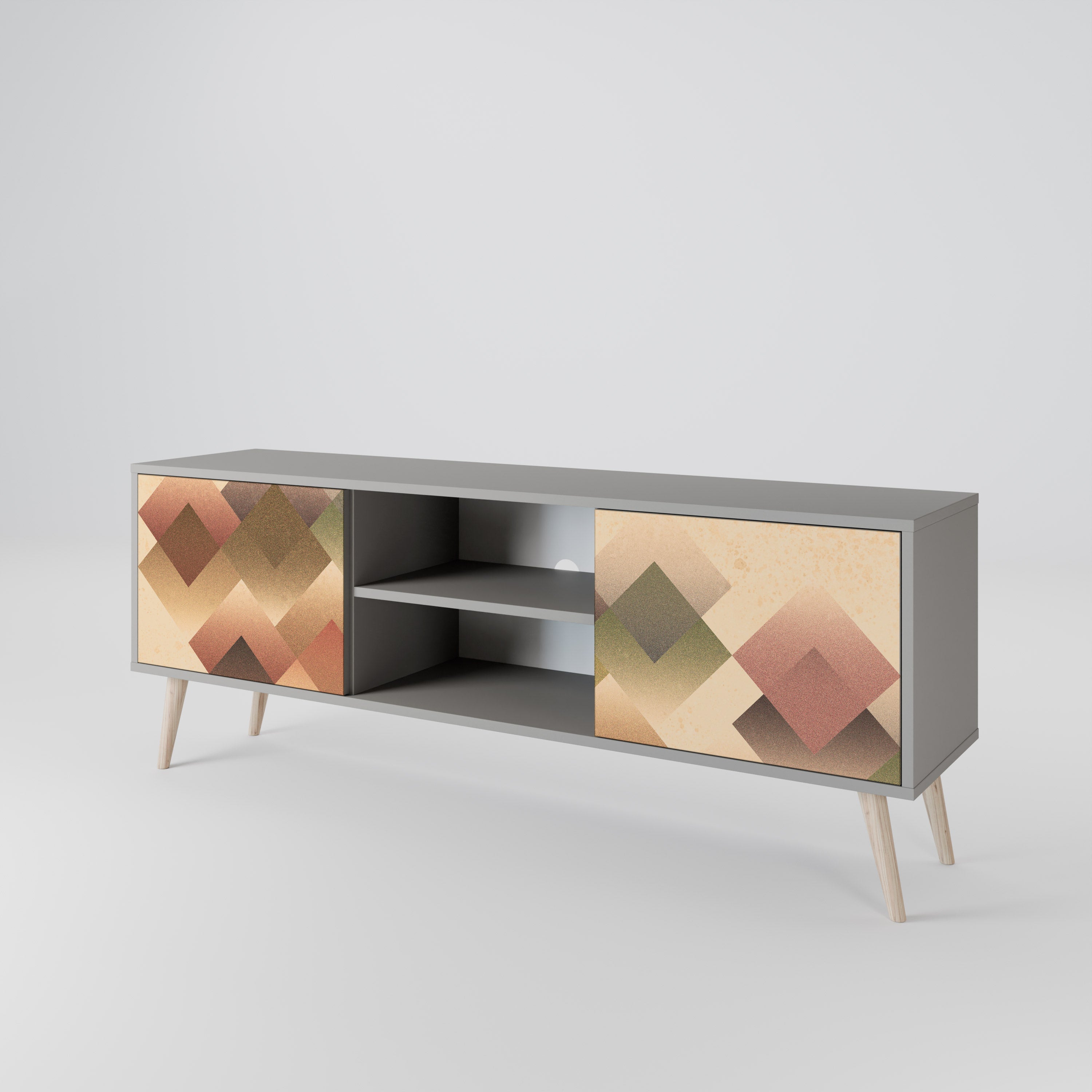 GEOMETRIC FUSION Szafka RTV 2-drzwiowa korpus Szary