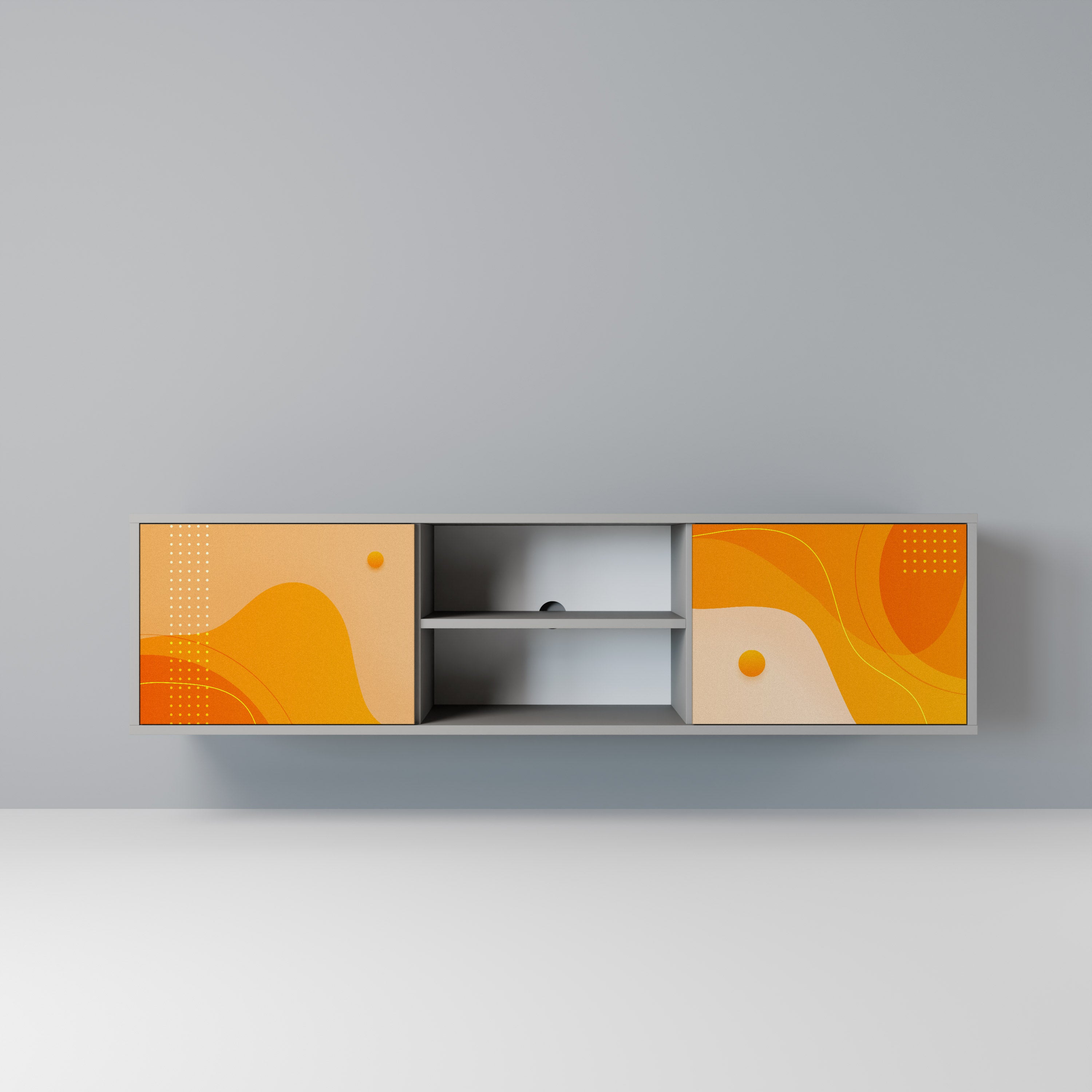 ORANGE ARRANGEMENT Szafka RTV 2-drzwiowa korpus Szary
