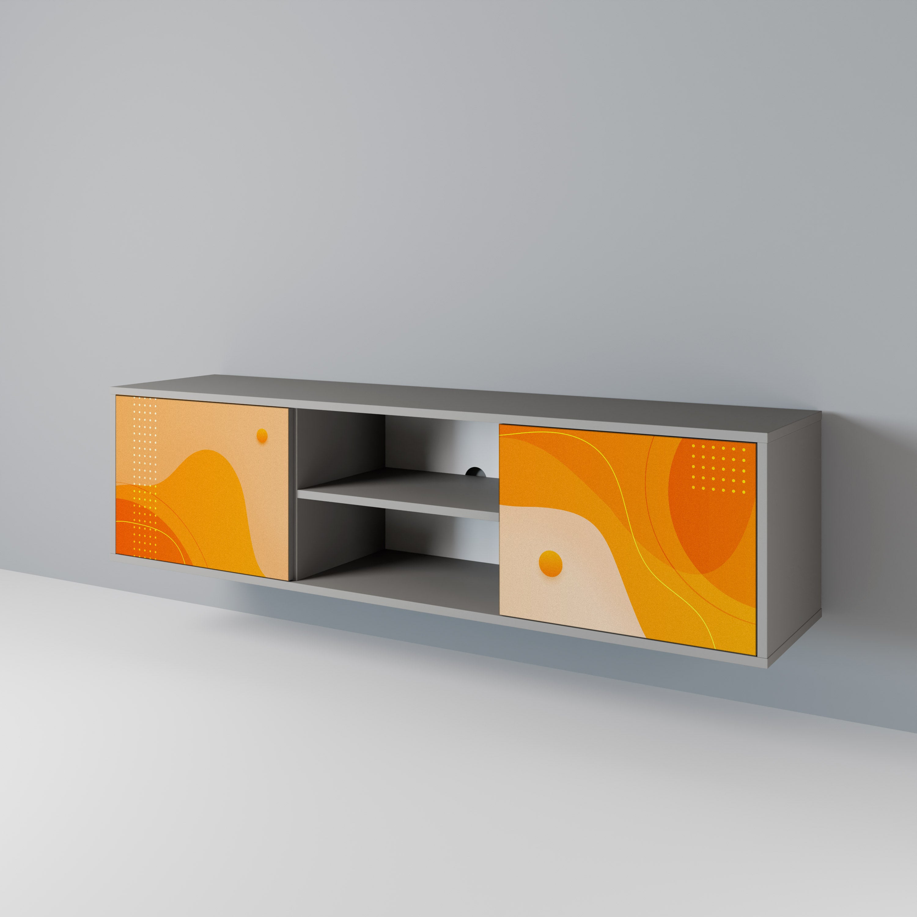 ORANGE ARRANGEMENT Szafka RTV 2-drzwiowa korpus Szary