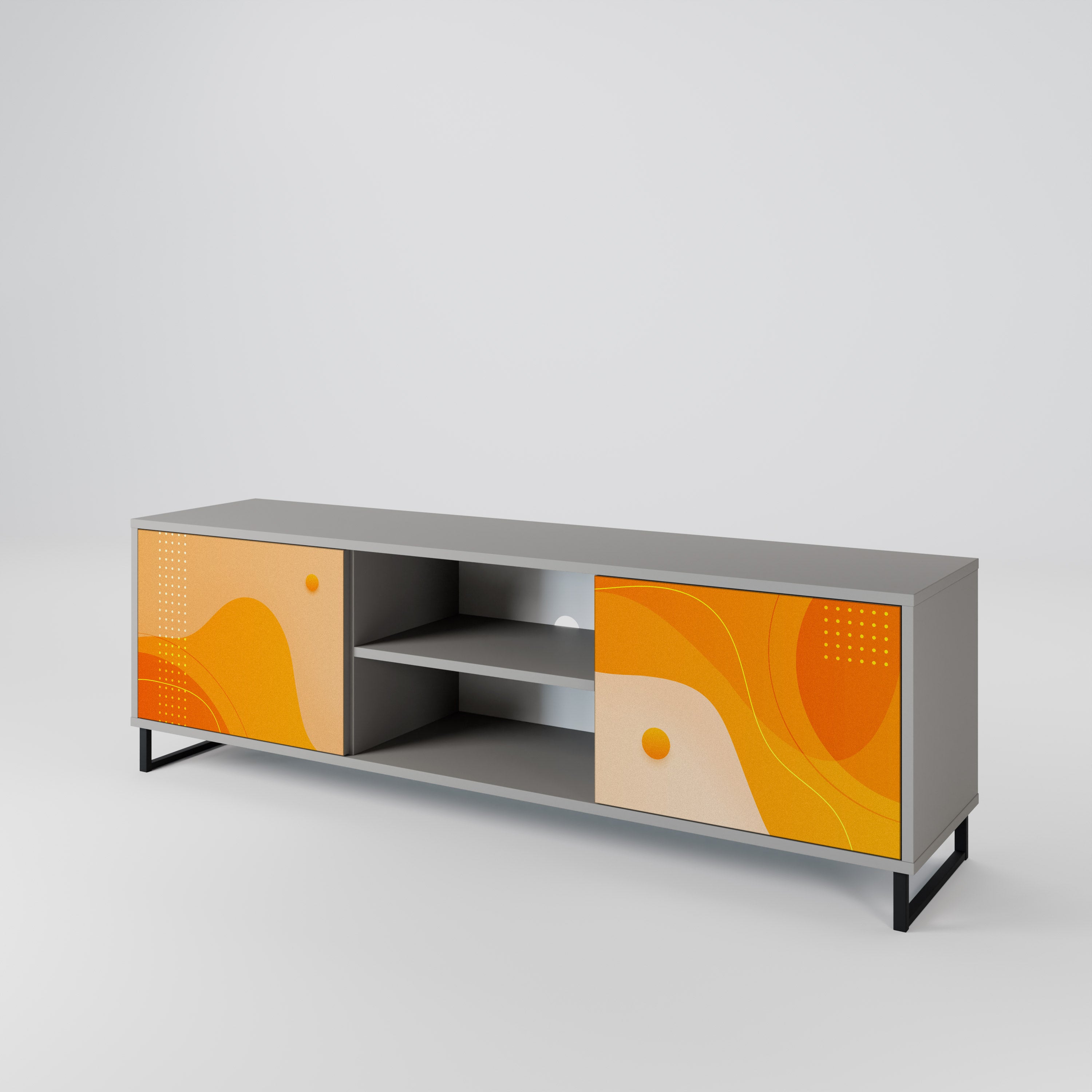 ORANGE ARRANGEMENT Szafka RTV 2-drzwiowa korpus Szary