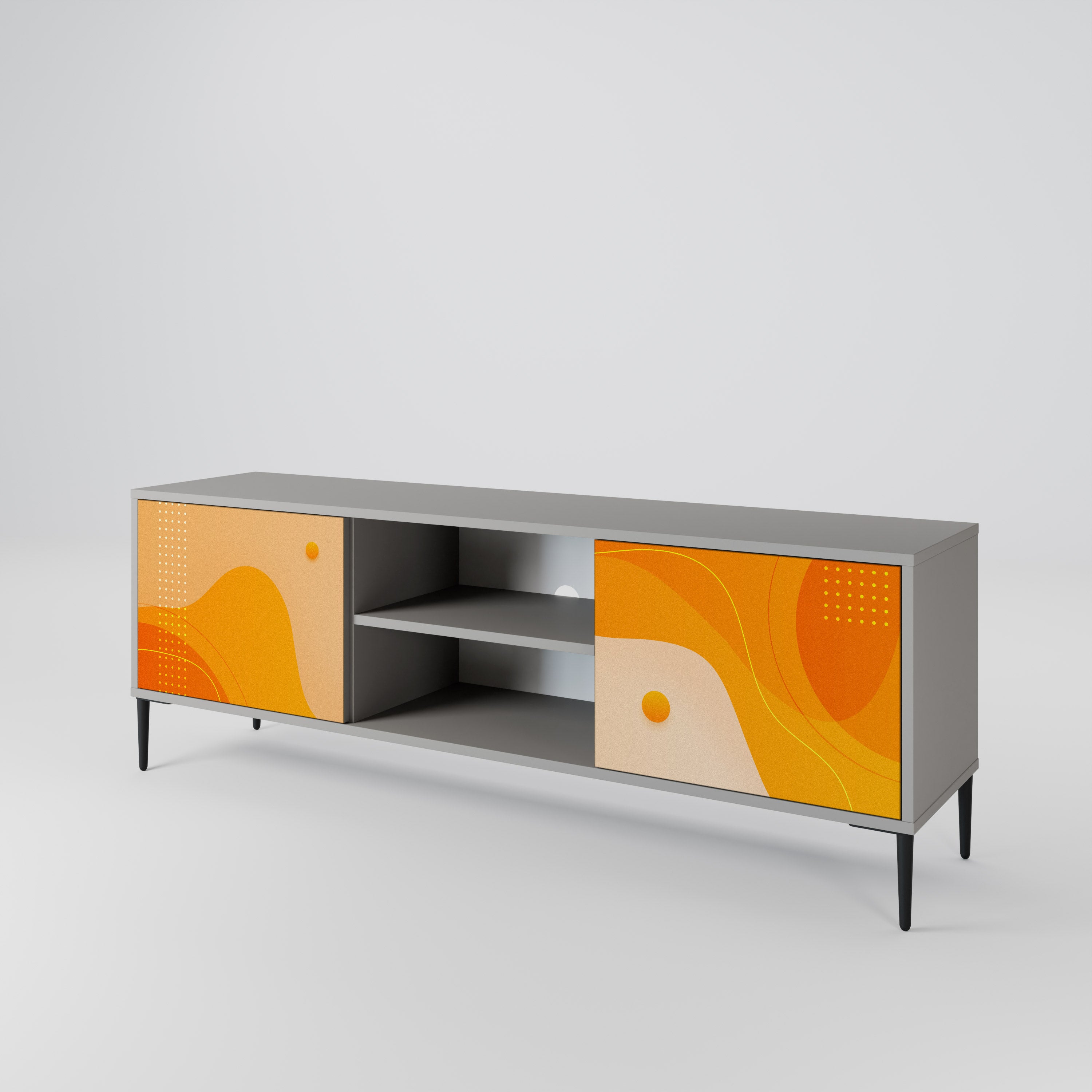 ORANGE ARRANGEMENT Szafka RTV 2-drzwiowa korpus Szary