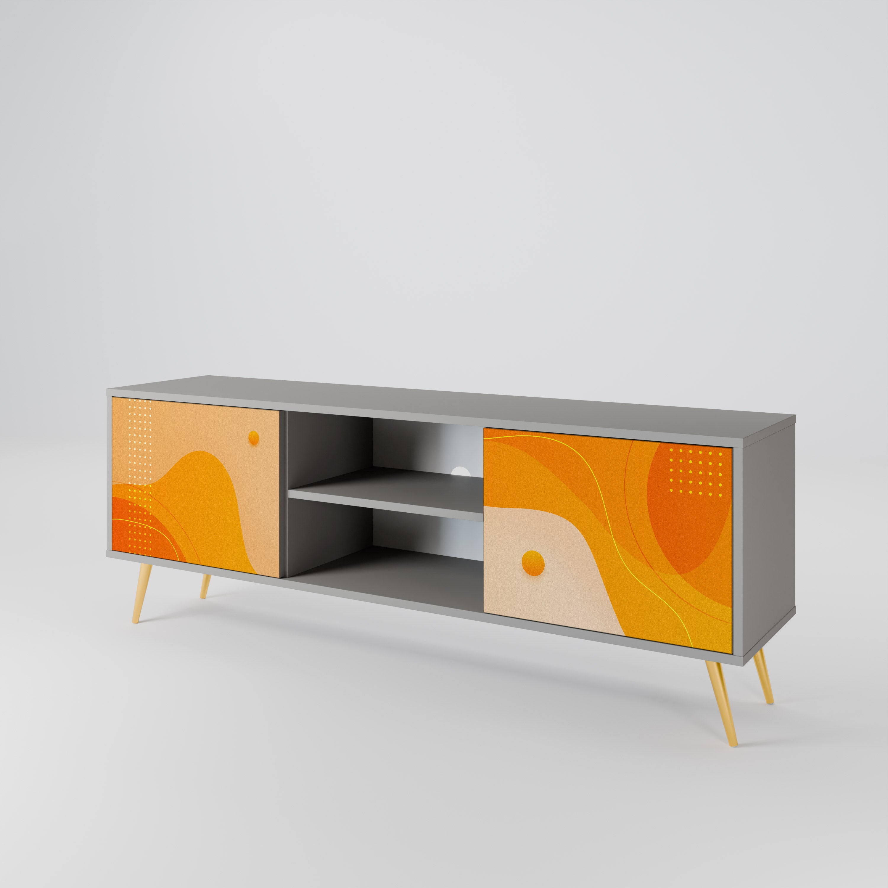 ORANGE ARRANGEMENT Szafka RTV 2-drzwiowa korpus Szary