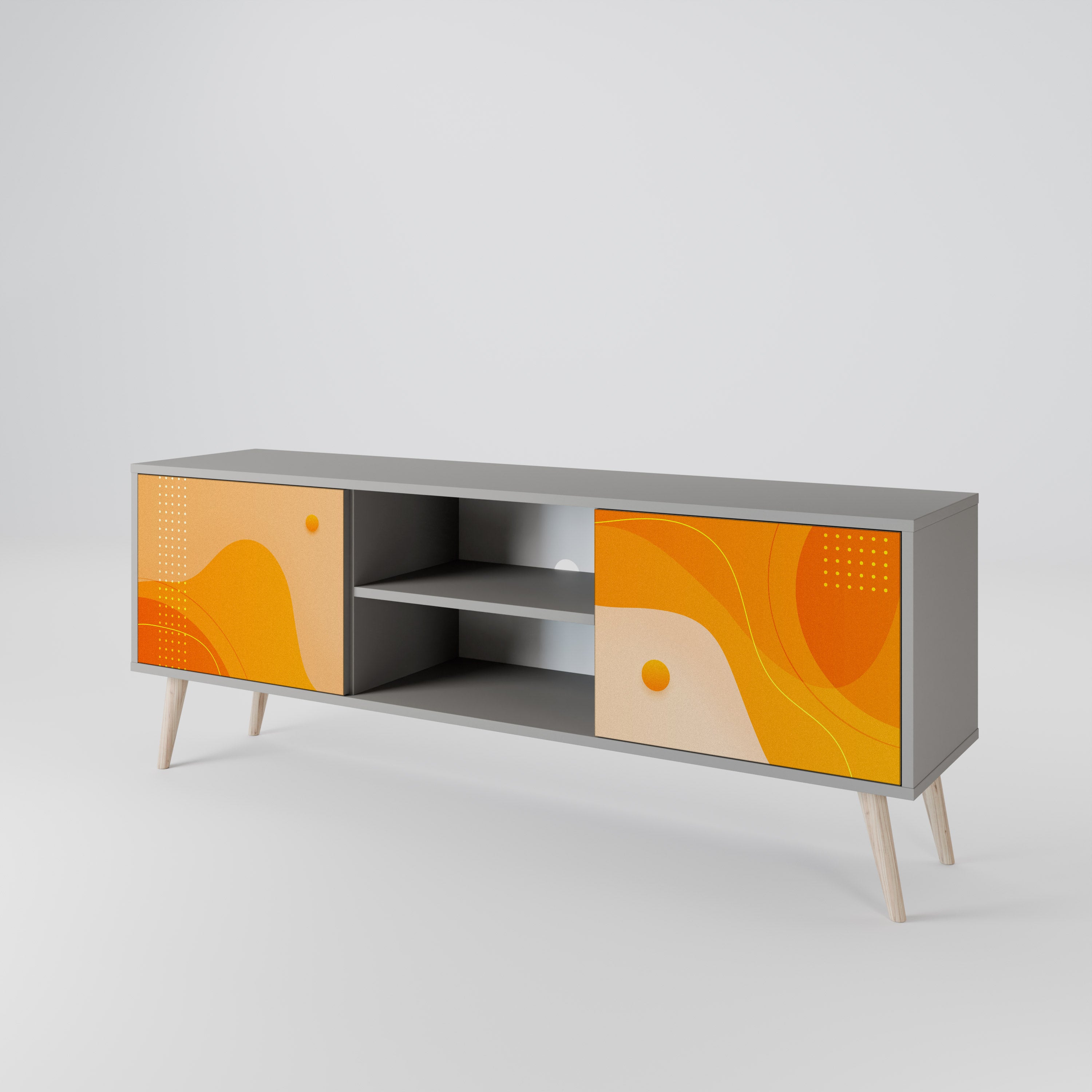 ORANGE ARRANGEMENT Szafka RTV 2-drzwiowa korpus Szary