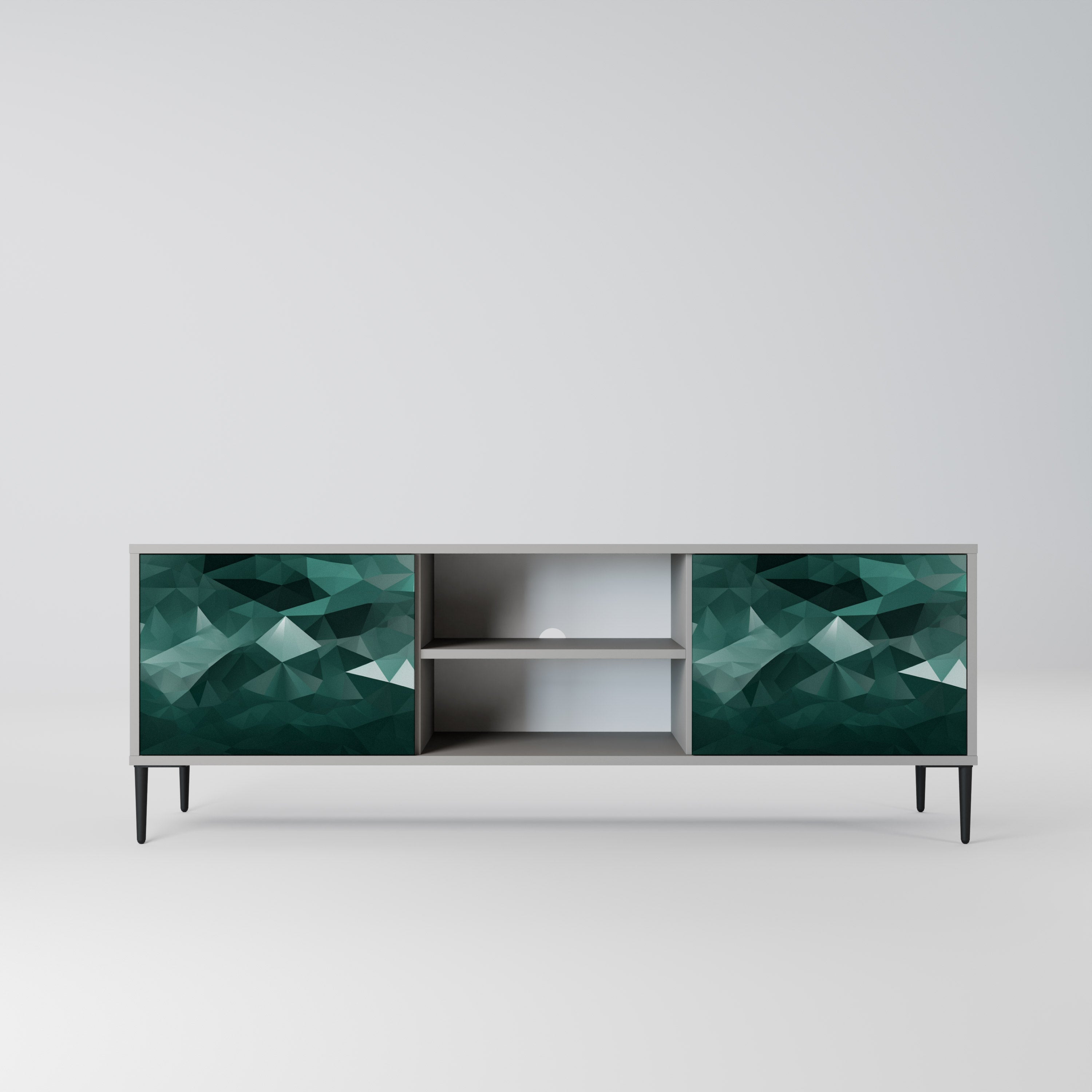 POLYGONAL FLOATING Szafka RTV 2-drzwiowa korpus Szary