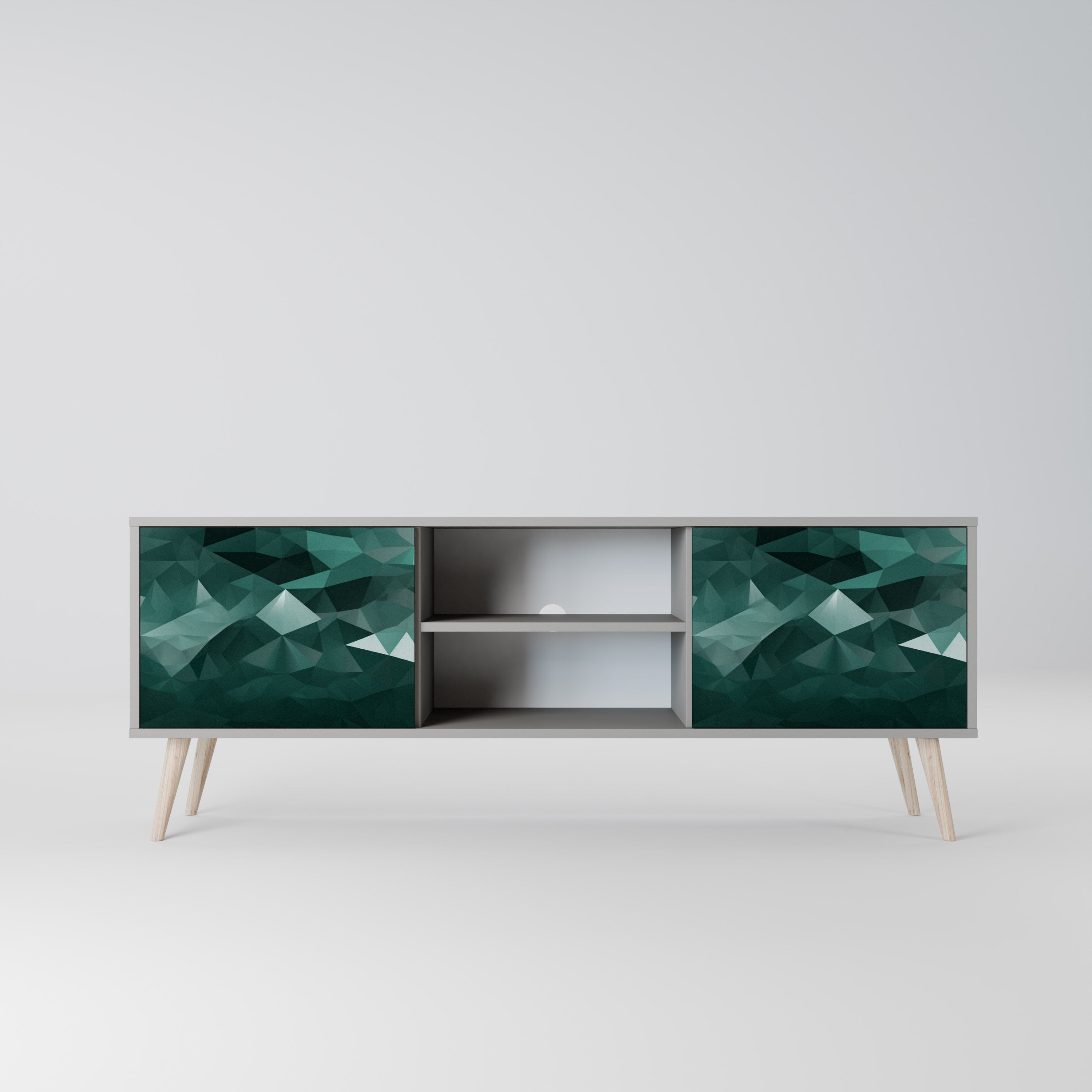 POLYGONAL FLOATING Szafka RTV 2-drzwiowa korpus Szary