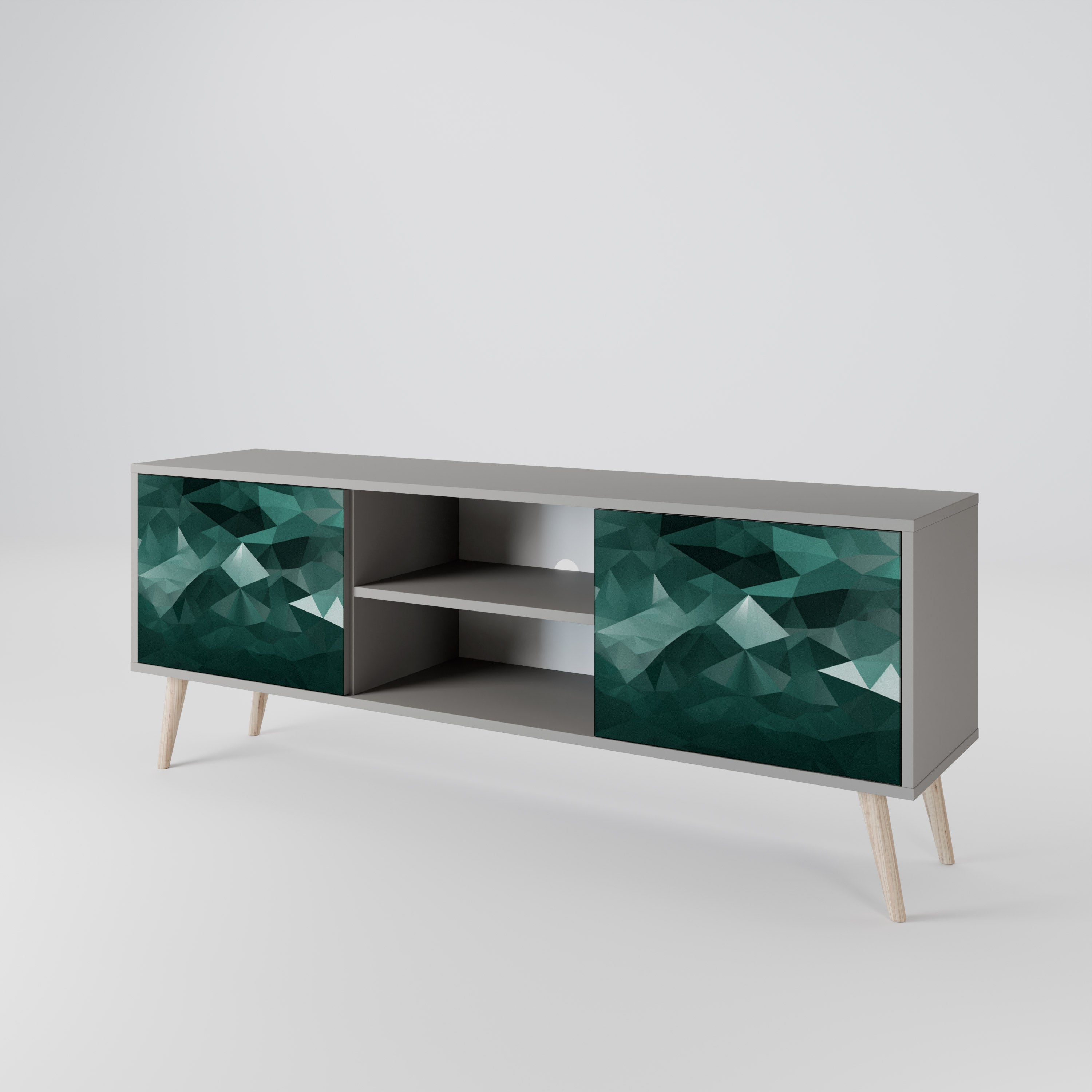 POLYGONAL FLOATING Szafka RTV 2-drzwiowa korpus Szary