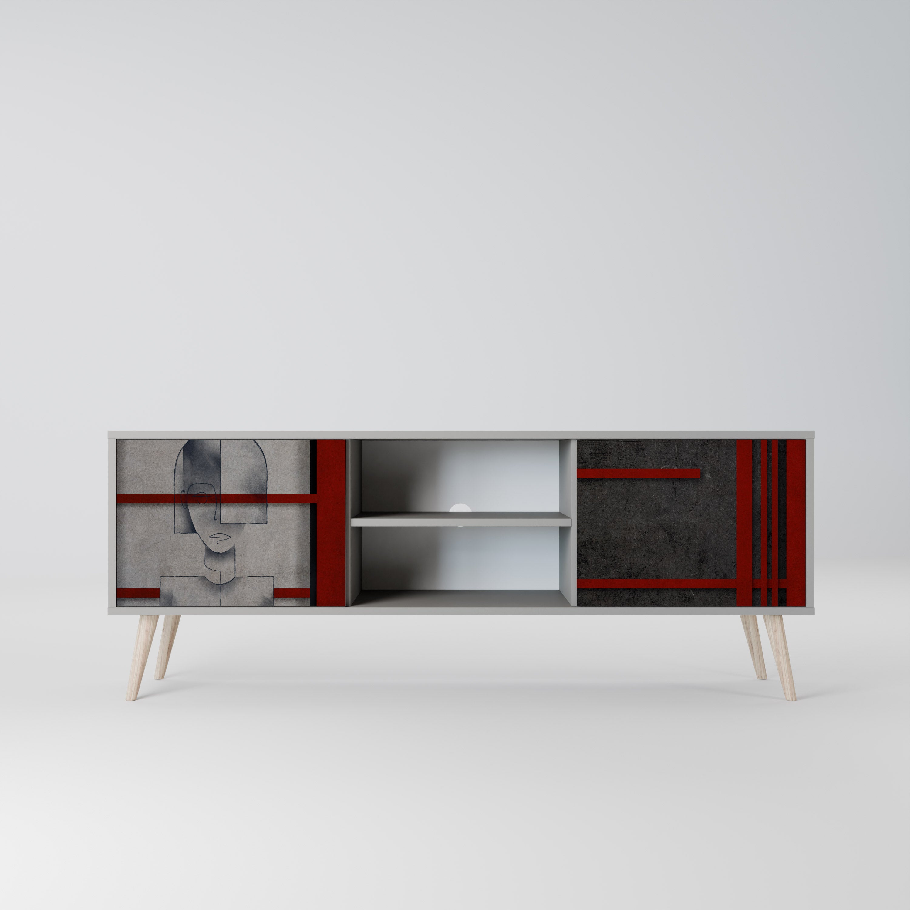 GRAY FIGURES Szafka RTV 2-drzwiowa korpus Szary