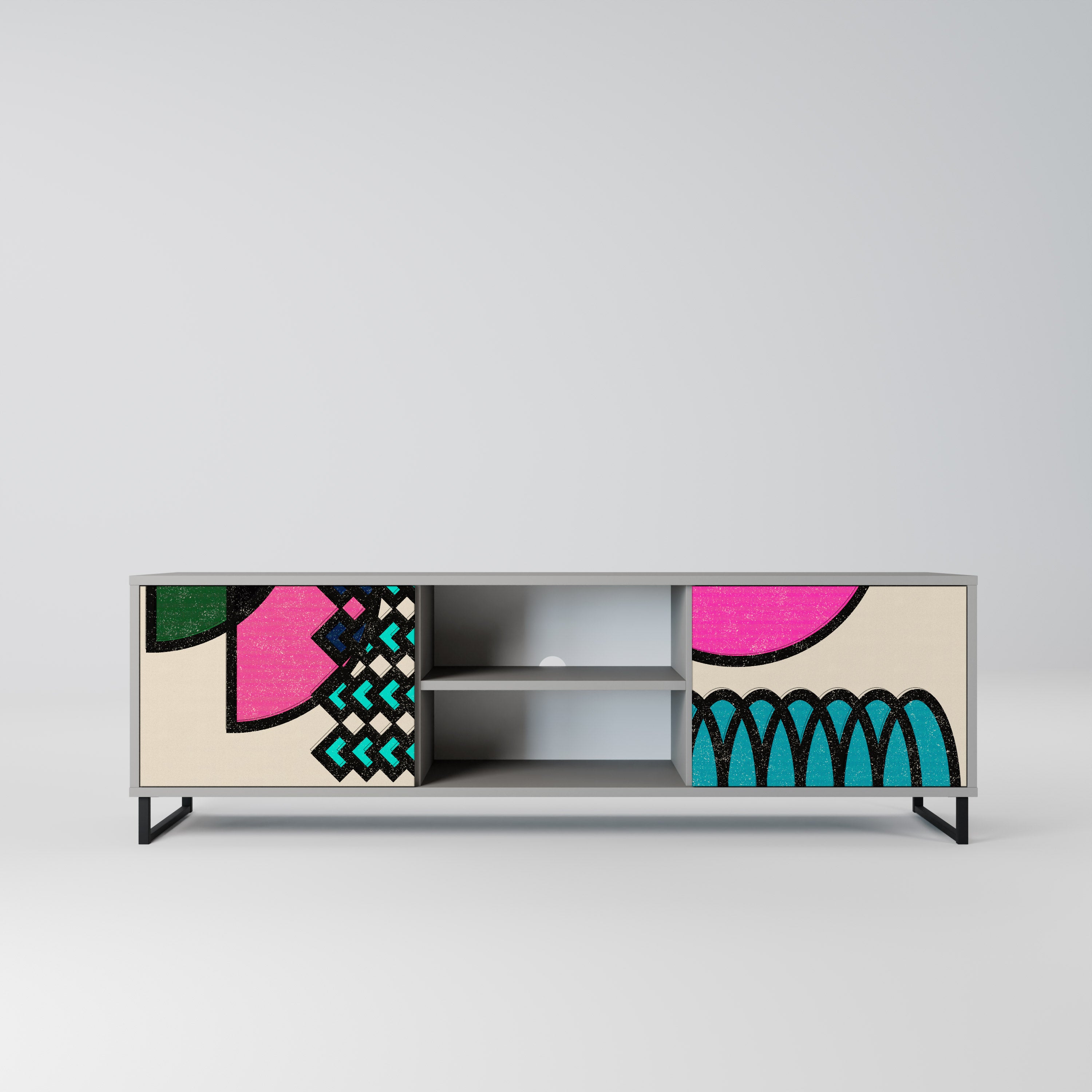 GEOMETRIC RHAPSODY Szafka RTV 2-drzwiowa korpus Szary