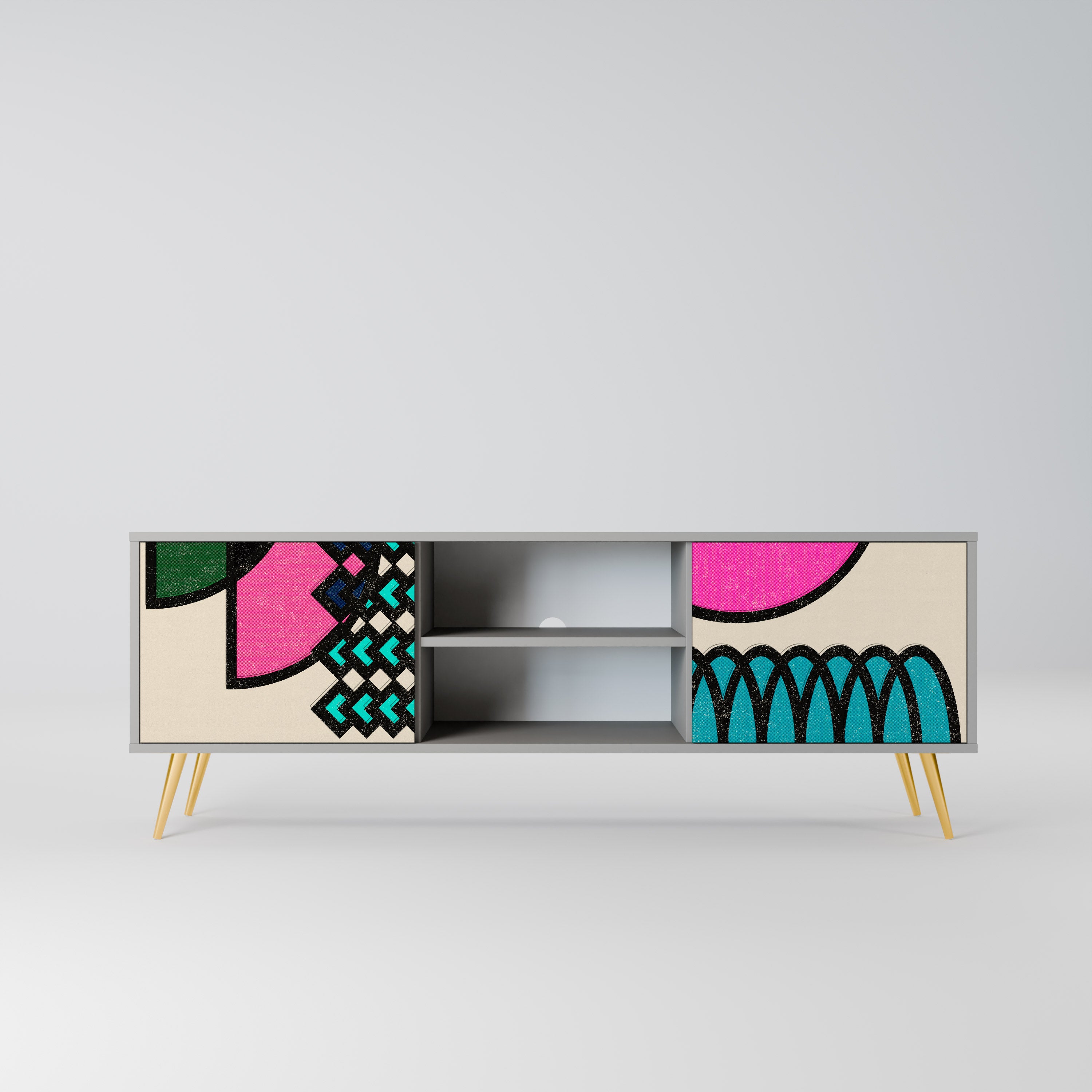 GEOMETRIC RHAPSODY Szafka RTV 2-drzwiowa korpus Szary
