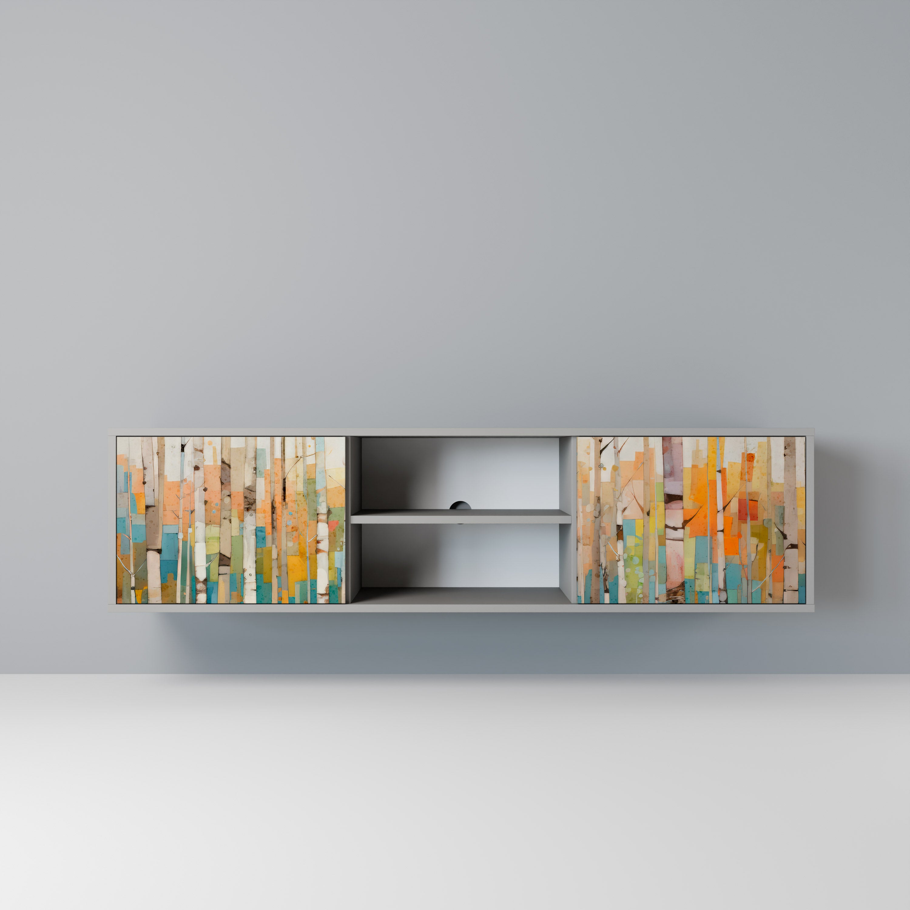 BIRCH KALEIDOSCOPE Szafka RTV 2-drzwiowa korpus Szary