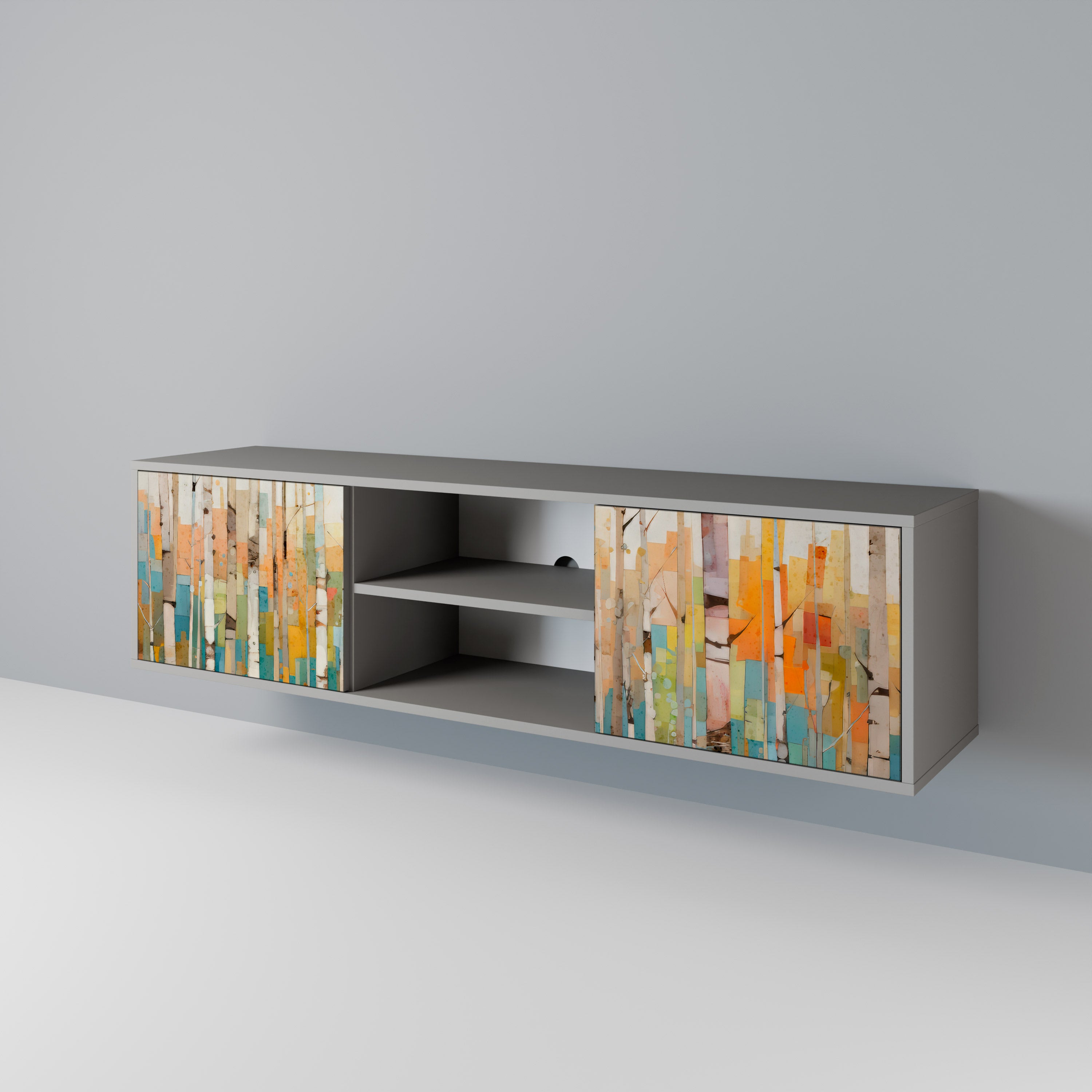 BIRCH KALEIDOSCOPE Szafka RTV 2-drzwiowa korpus Szary