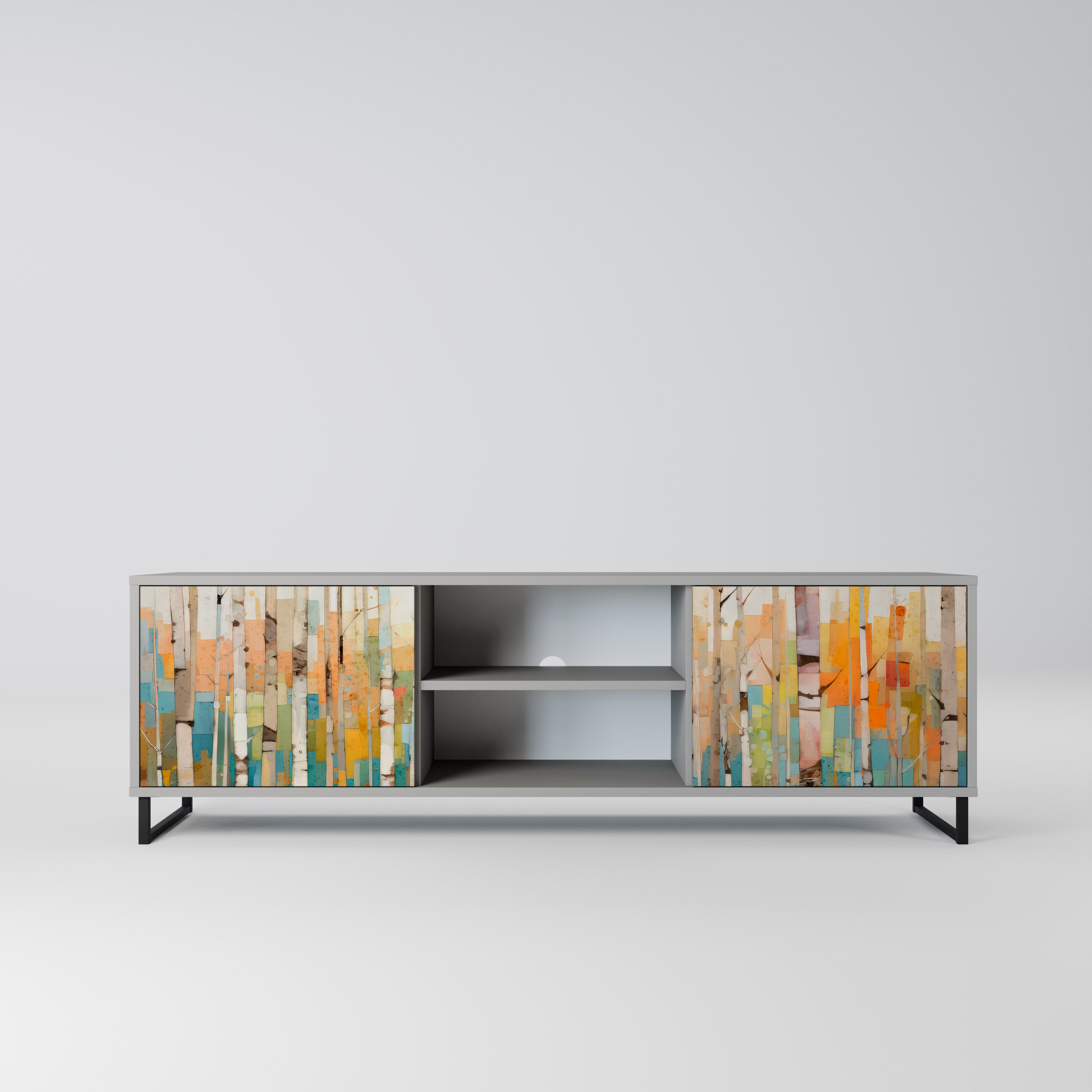 BIRCH KALEIDOSCOPE Szafka RTV 2-drzwiowa korpus Szary