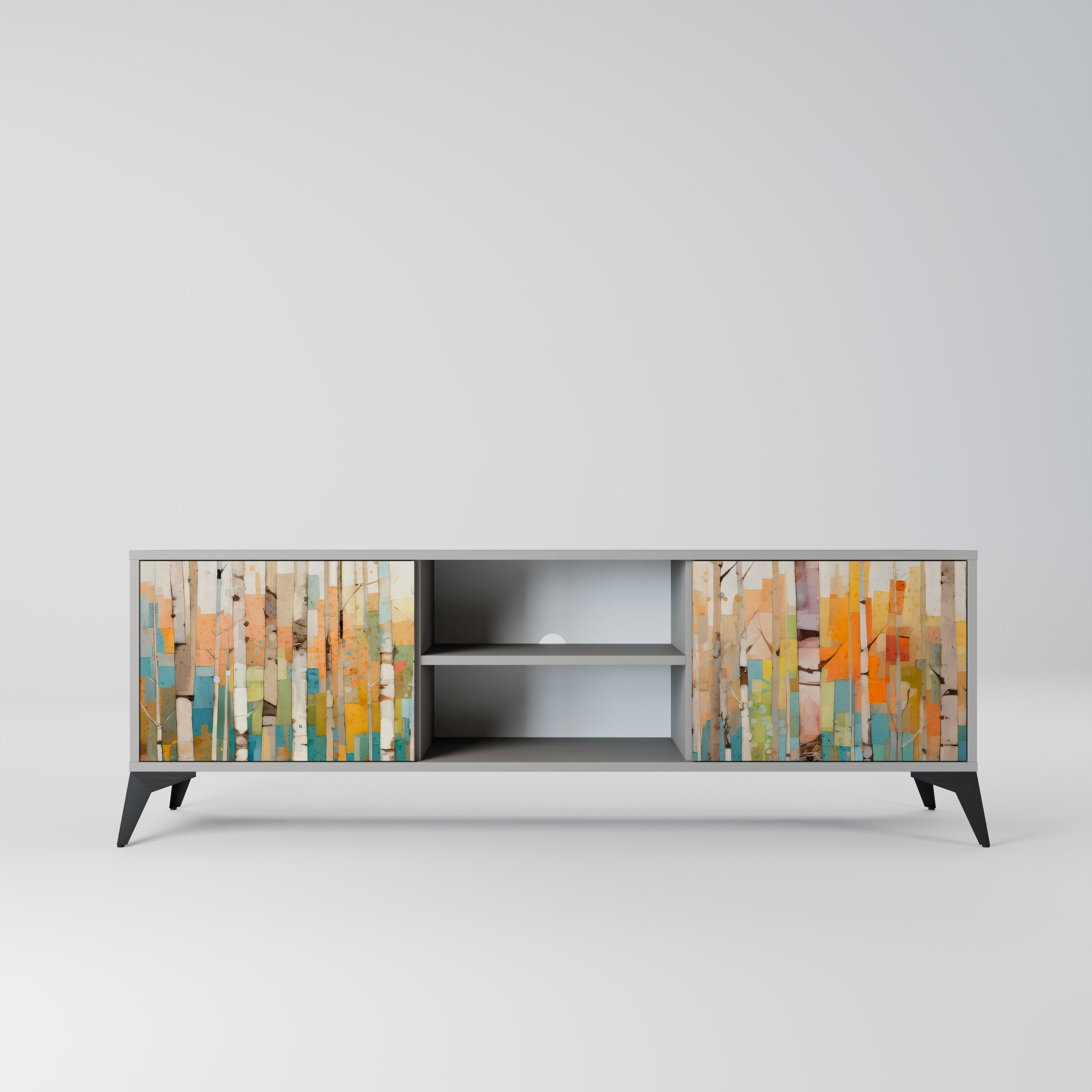 BIRCH KALEIDOSCOPE Szafka RTV 2-drzwiowa korpus Szary