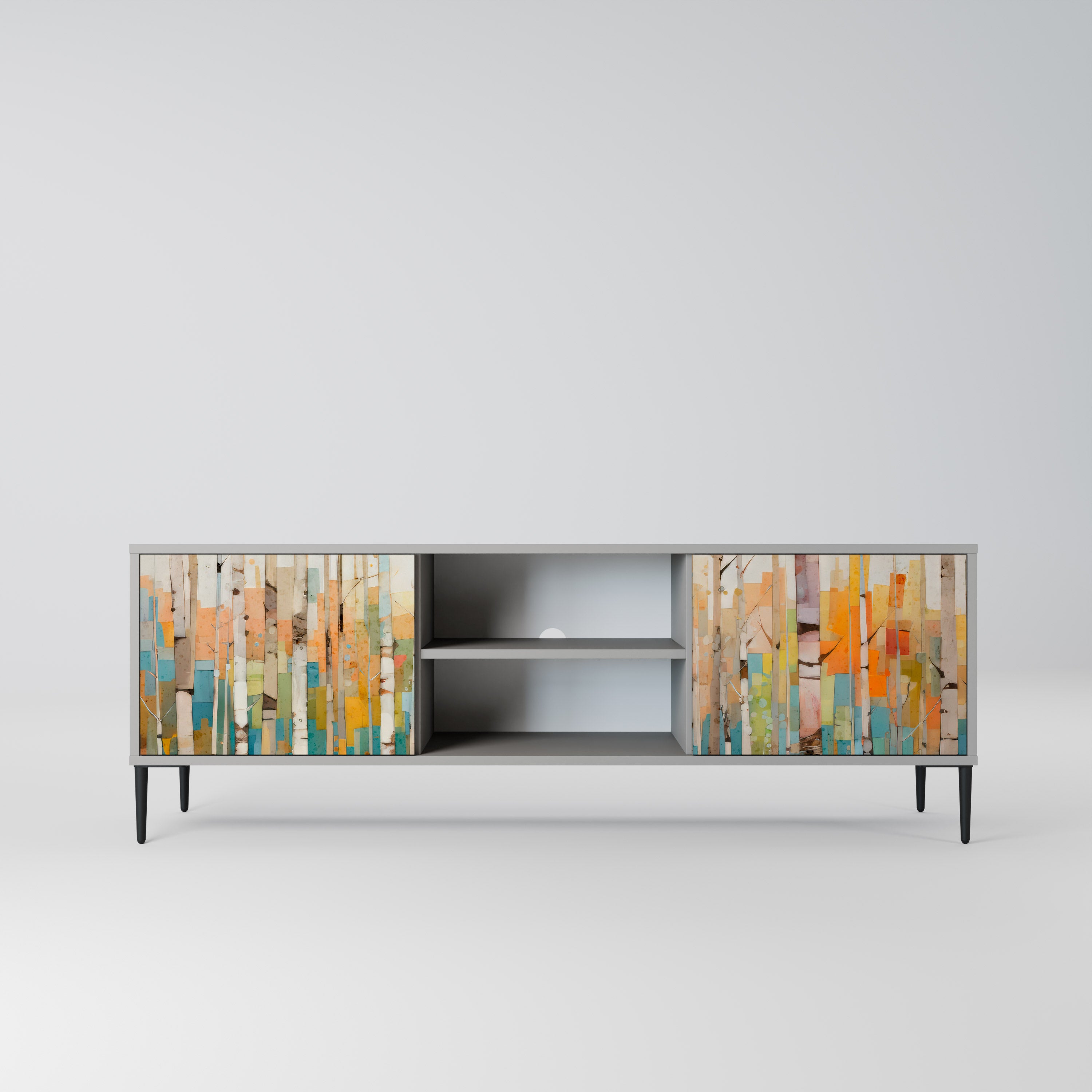 BIRCH KALEIDOSCOPE Szafka RTV 2-drzwiowa korpus Szary