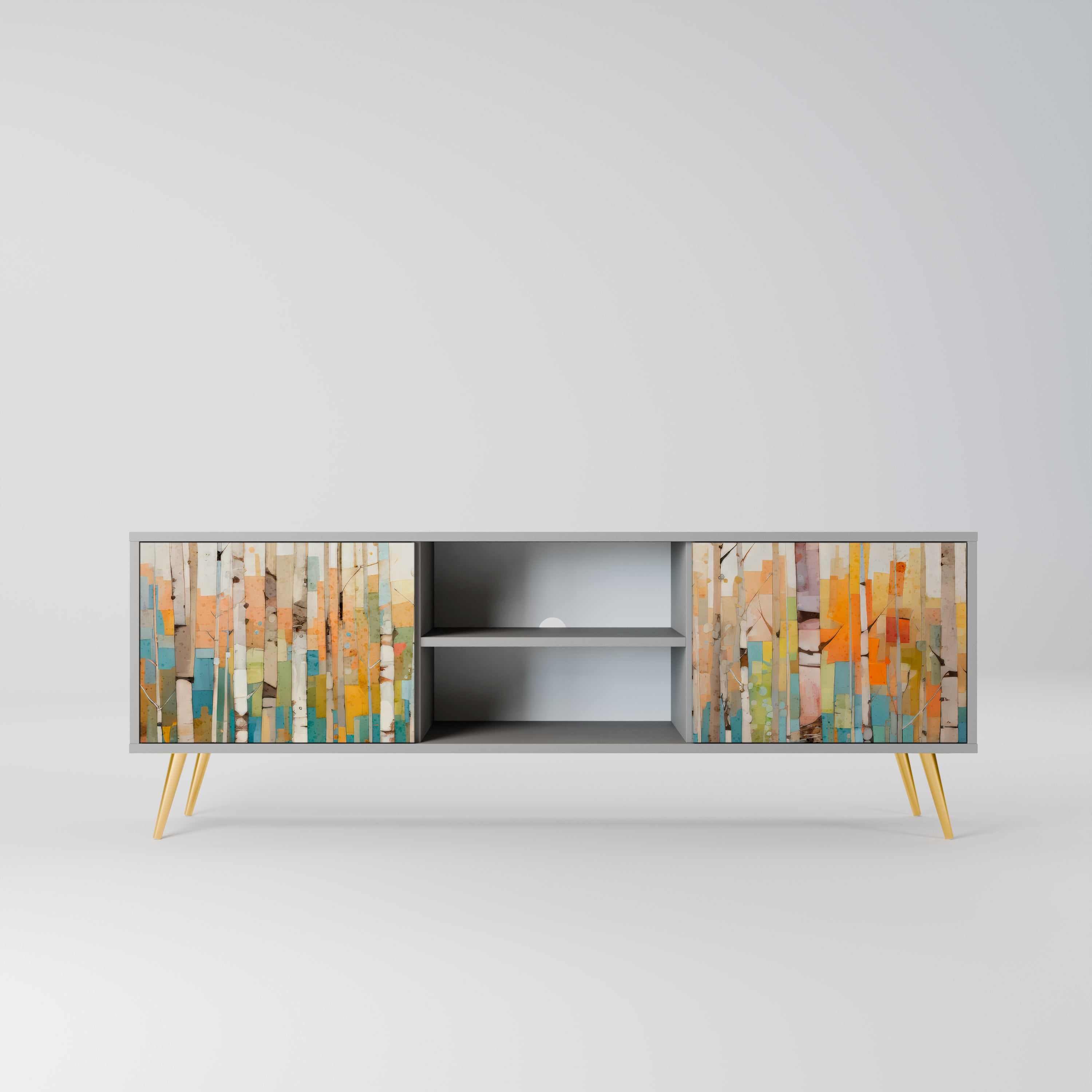 BIRCH KALEIDOSCOPE Szafka RTV 2-drzwiowa korpus Szary