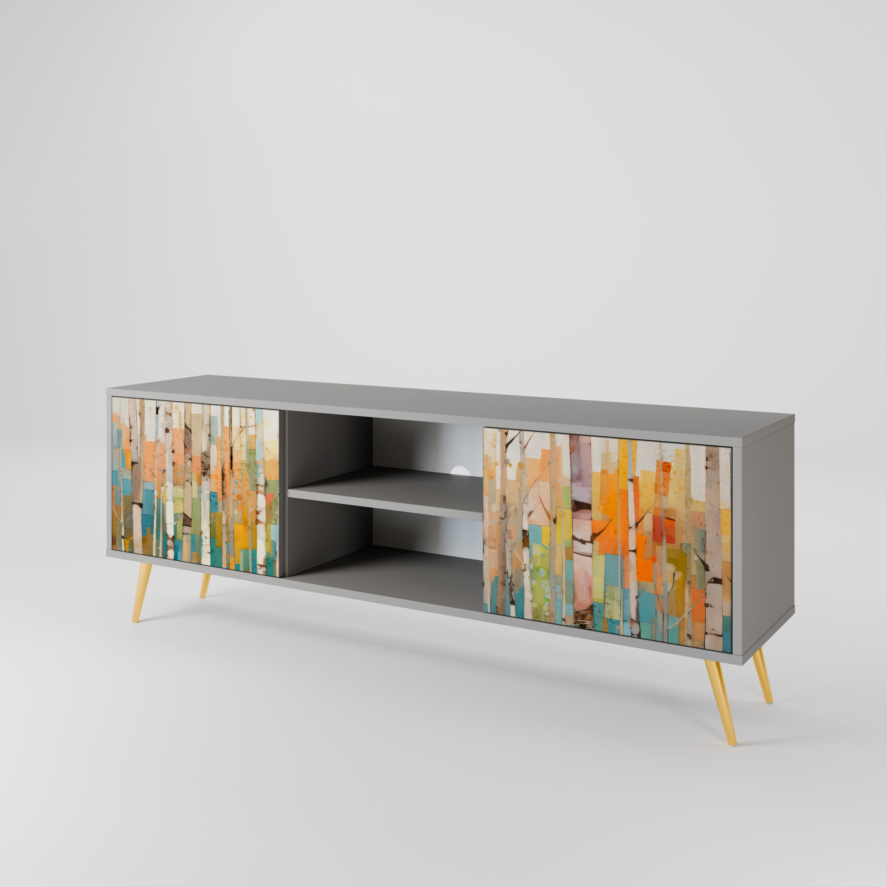 BIRCH KALEIDOSCOPE Szafka RTV 2-drzwiowa korpus Szary