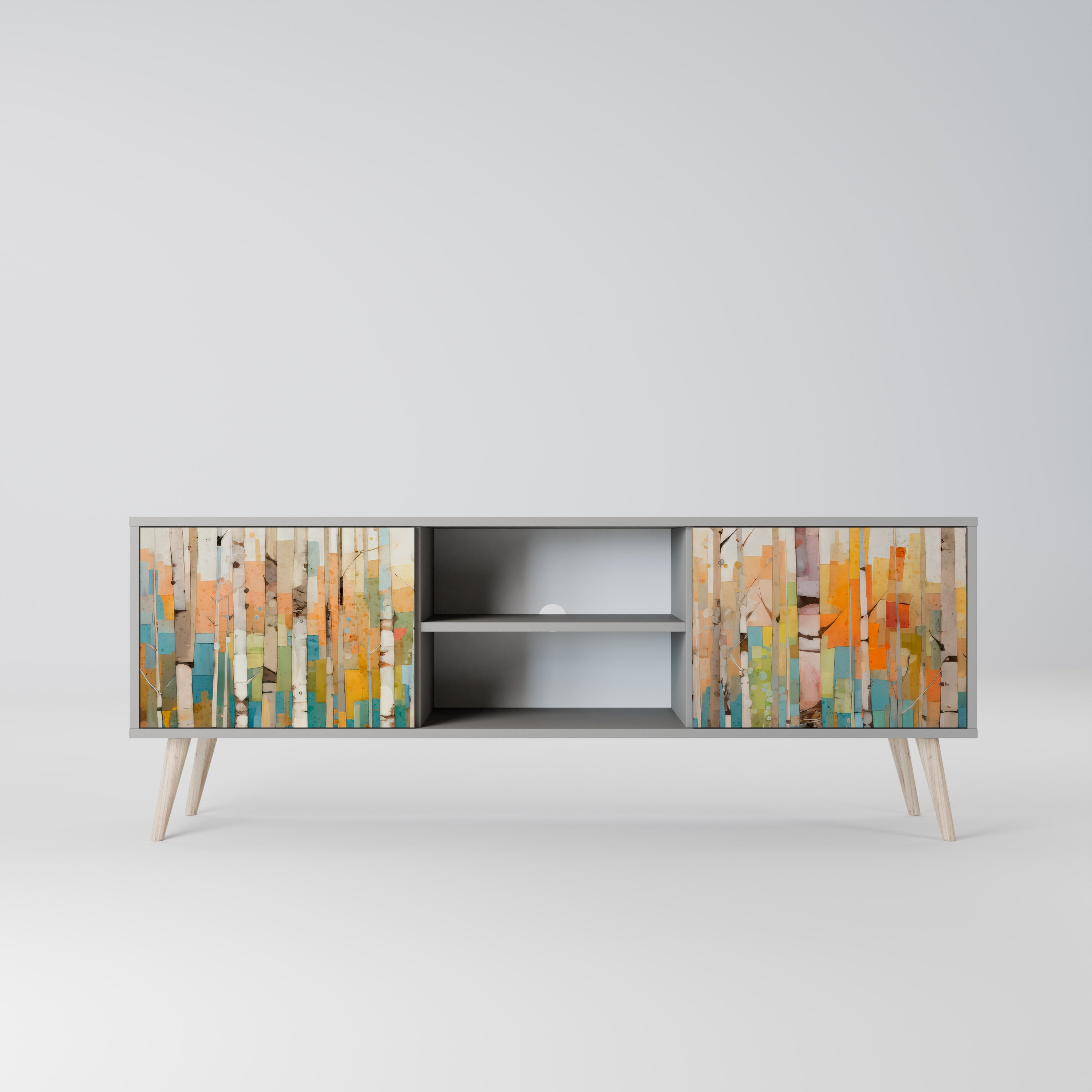 BIRCH KALEIDOSCOPE Szafka RTV 2-drzwiowa korpus Szary