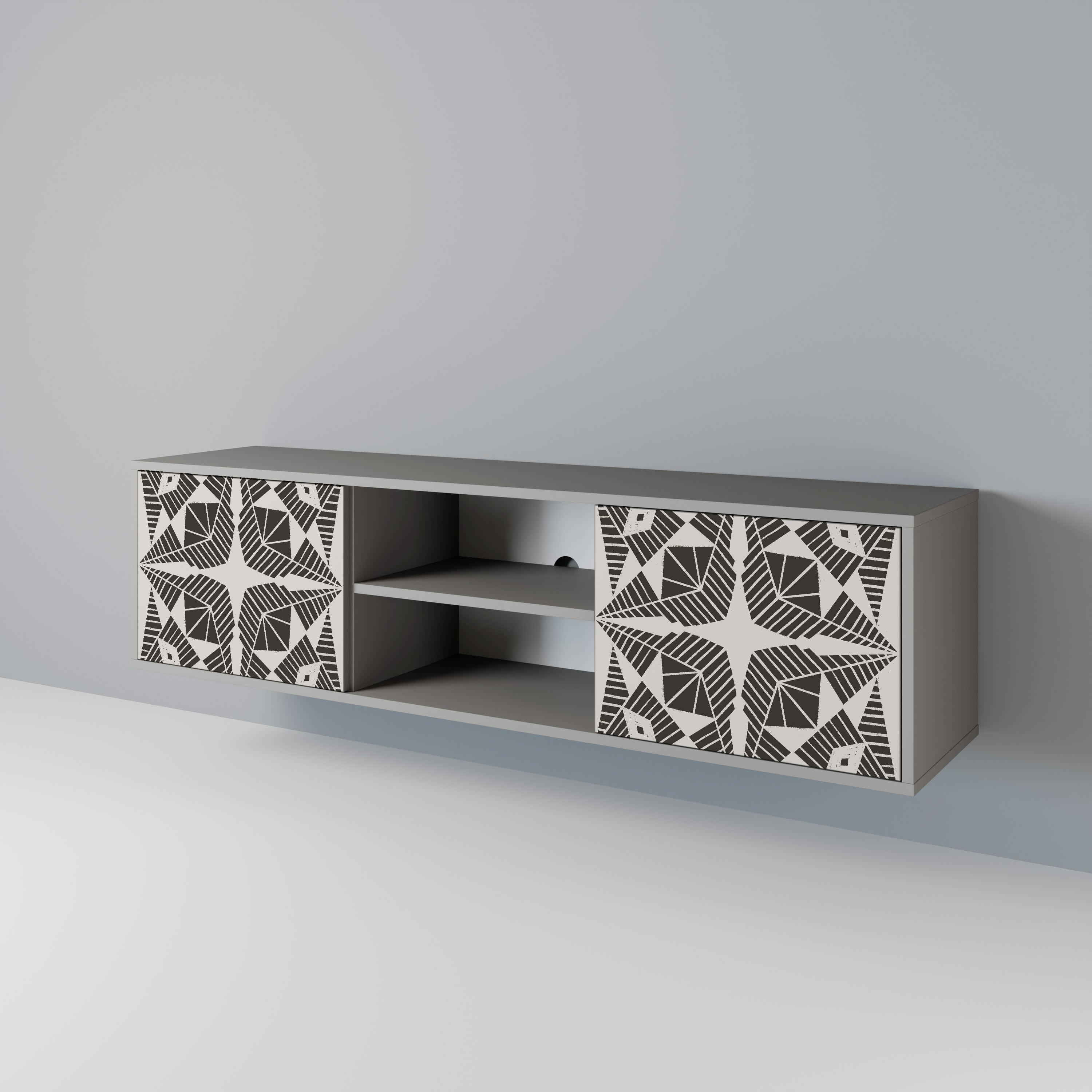 MONOCHROME NEXUS Szafka RTV 2-drzwiowa korpus Szary