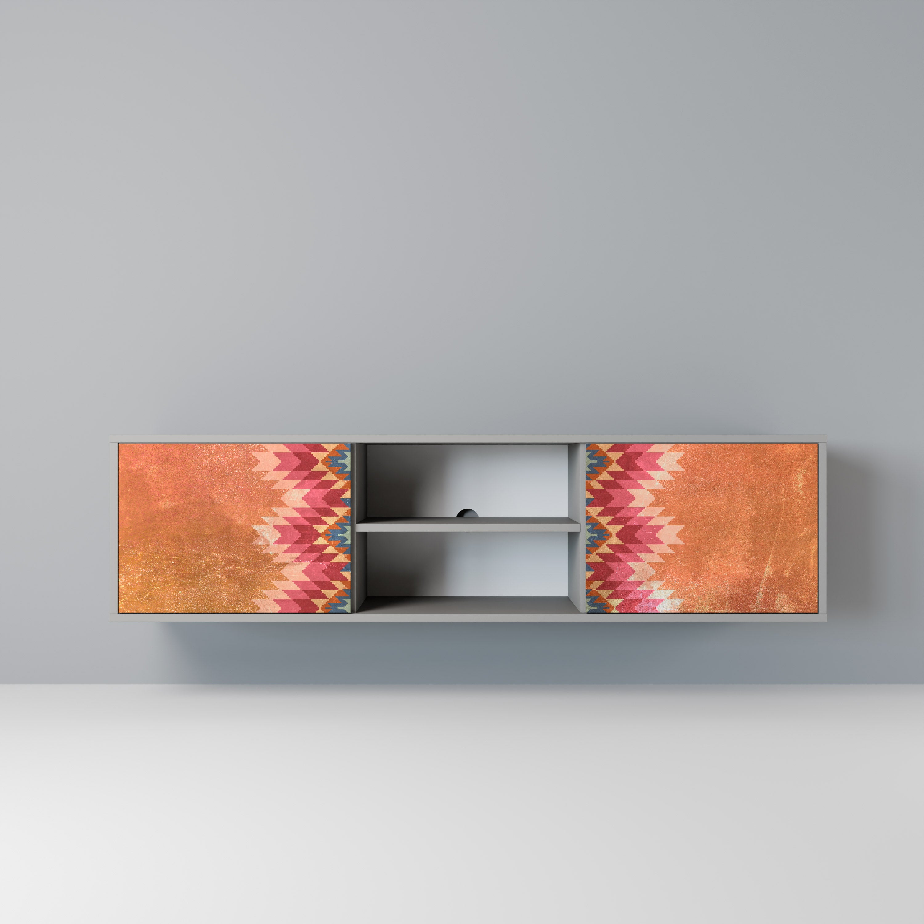 INDIAN FOLK Szafka RTV 2-drzwiowa korpus Szary