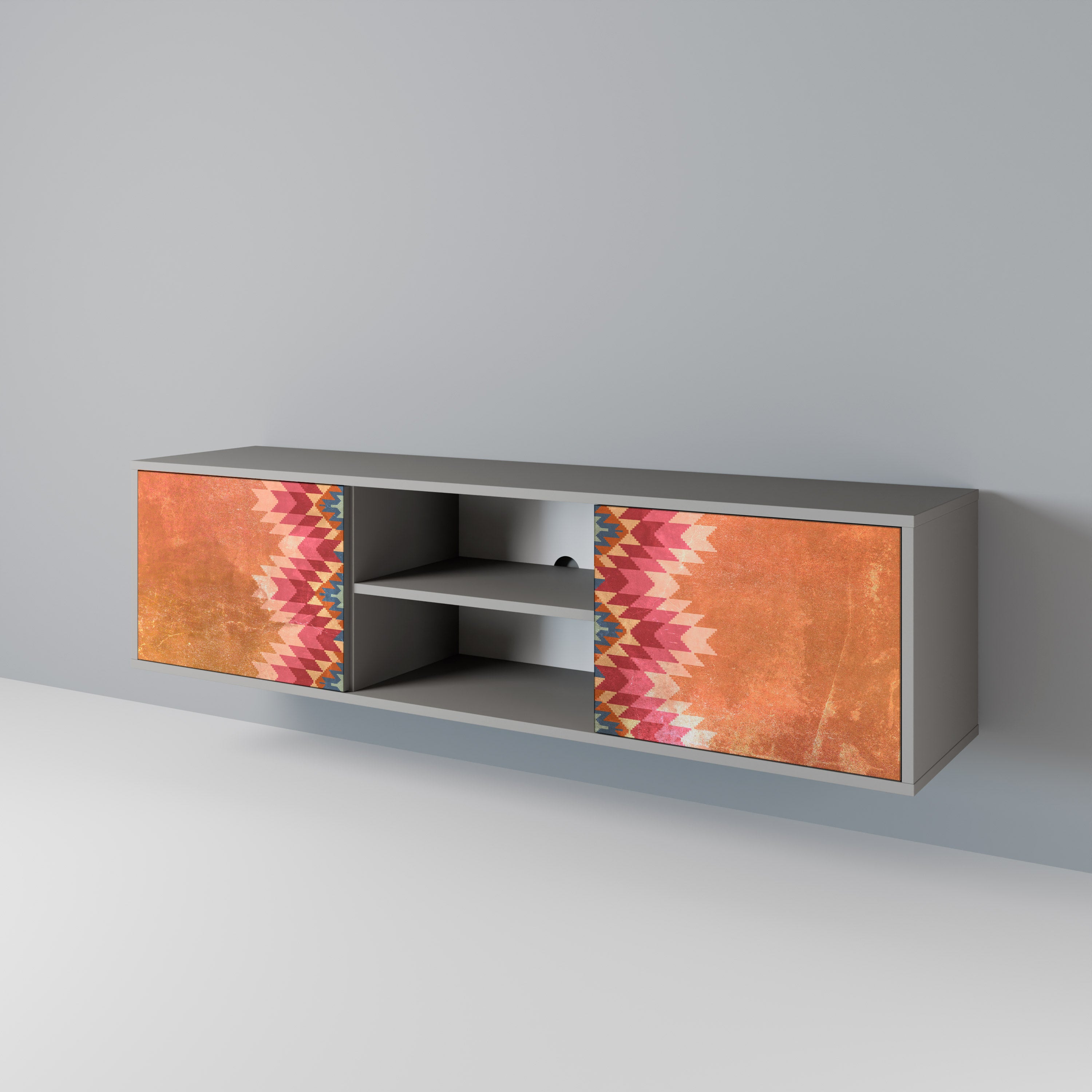 INDIAN FOLK Szafka RTV 2-drzwiowa korpus Szary