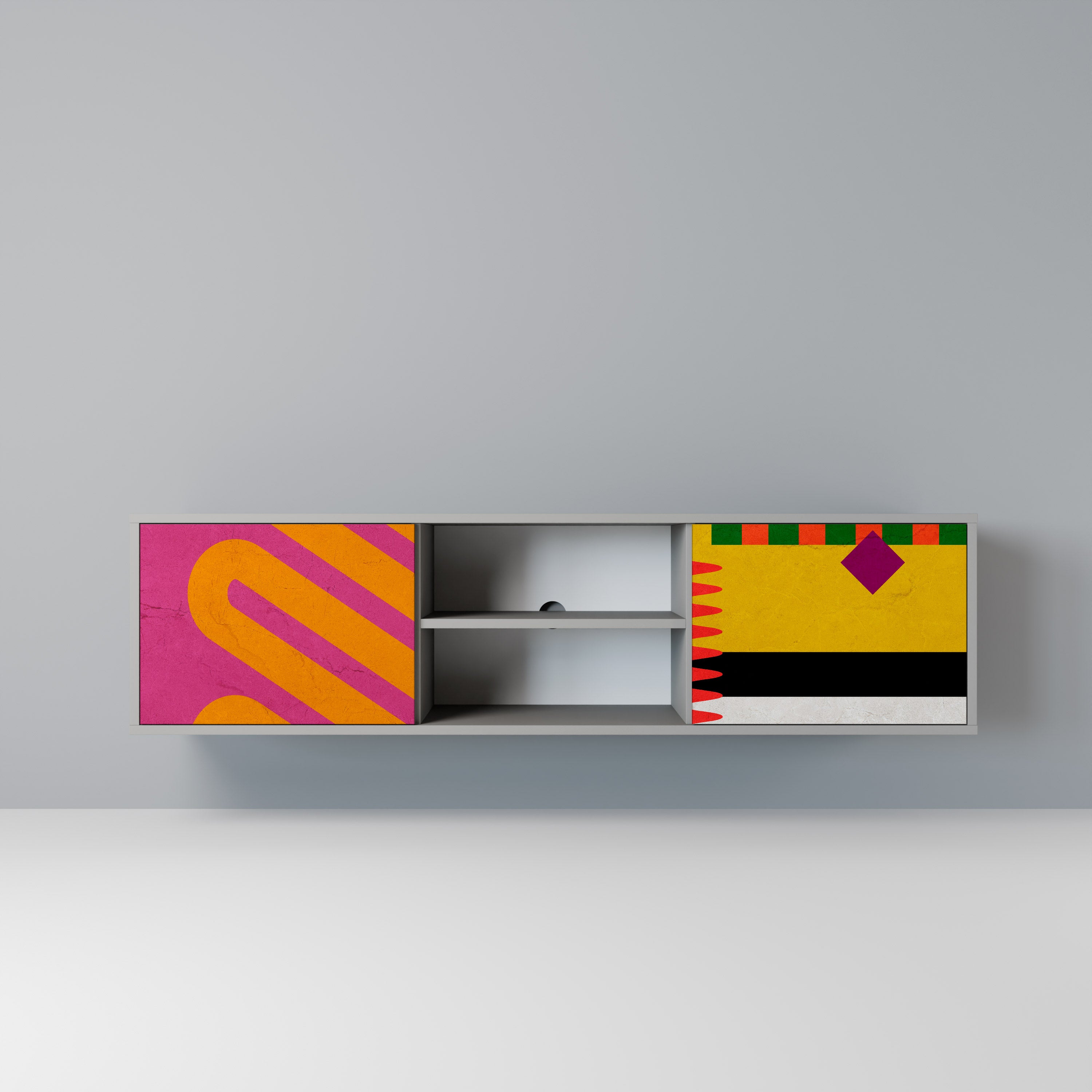 VIVID ART Szafka RTV 2-drzwiowa korpus Szary