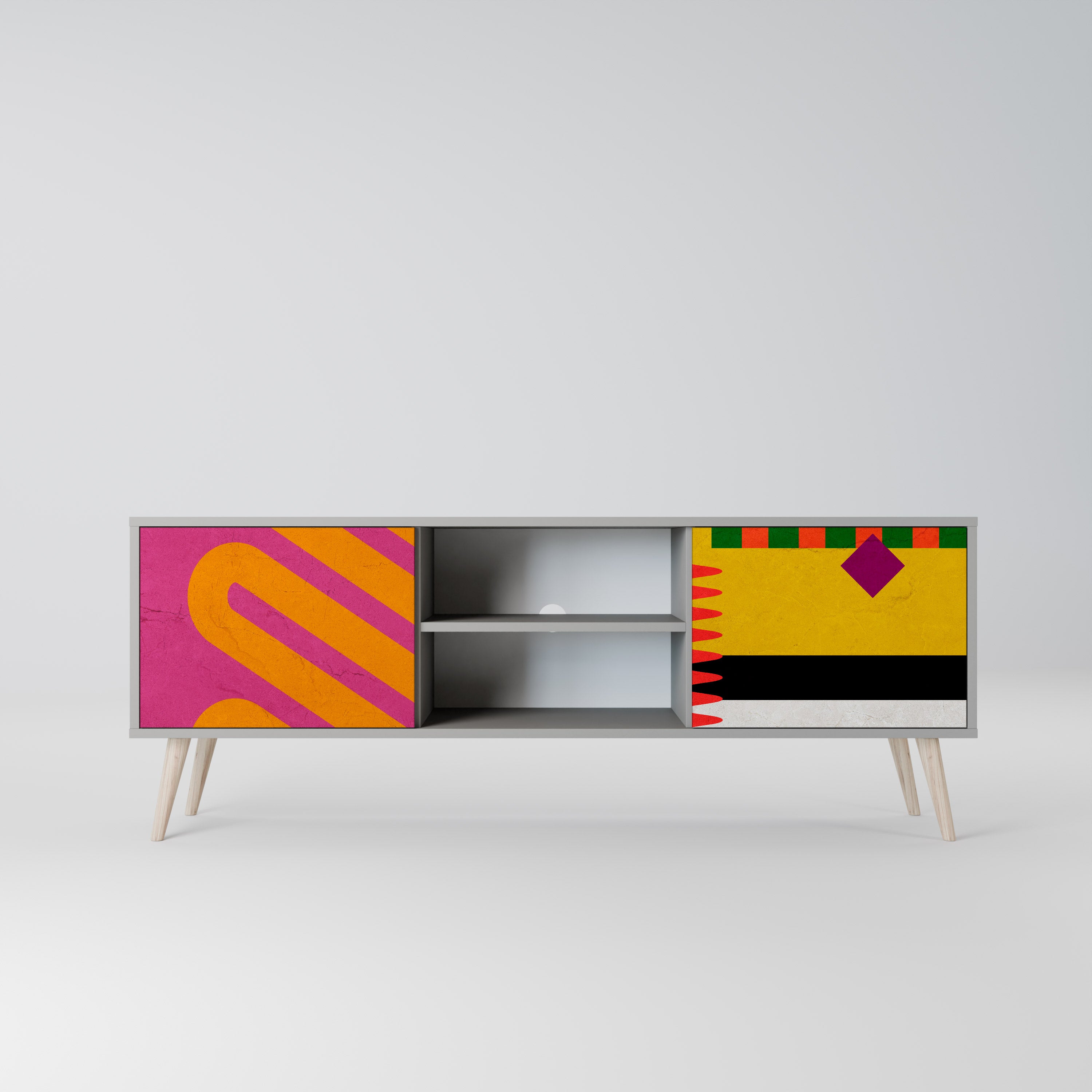 VIVID ART Szafka RTV 2-drzwiowa korpus Szary