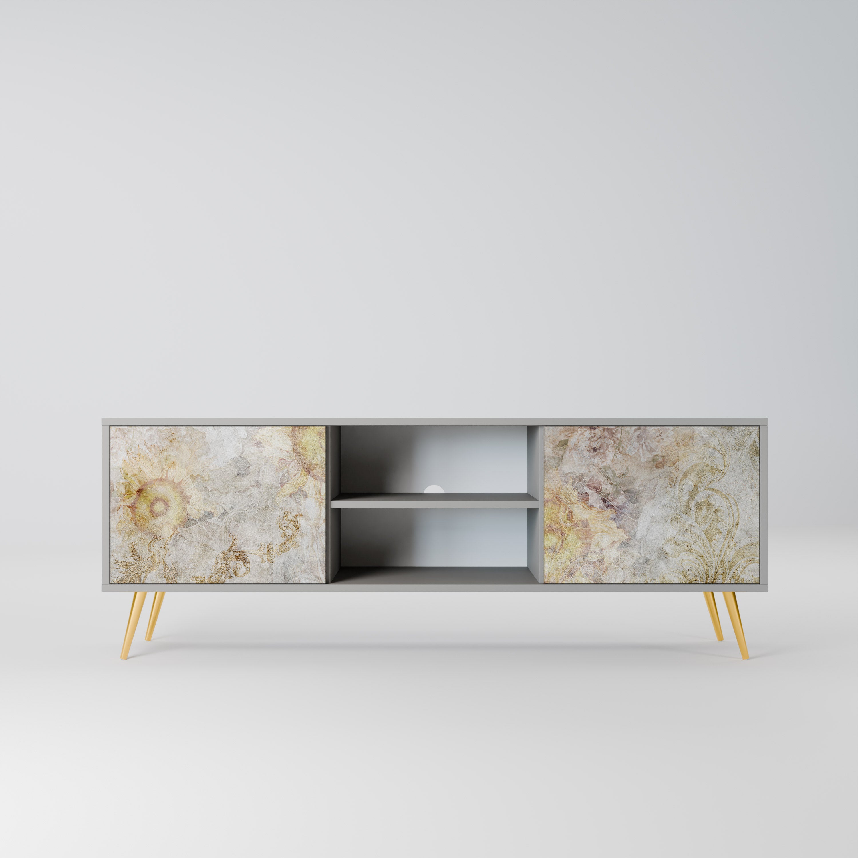 SUNFLOWER BLUR Szafka RTV 2-drzwiowa korpus Szary