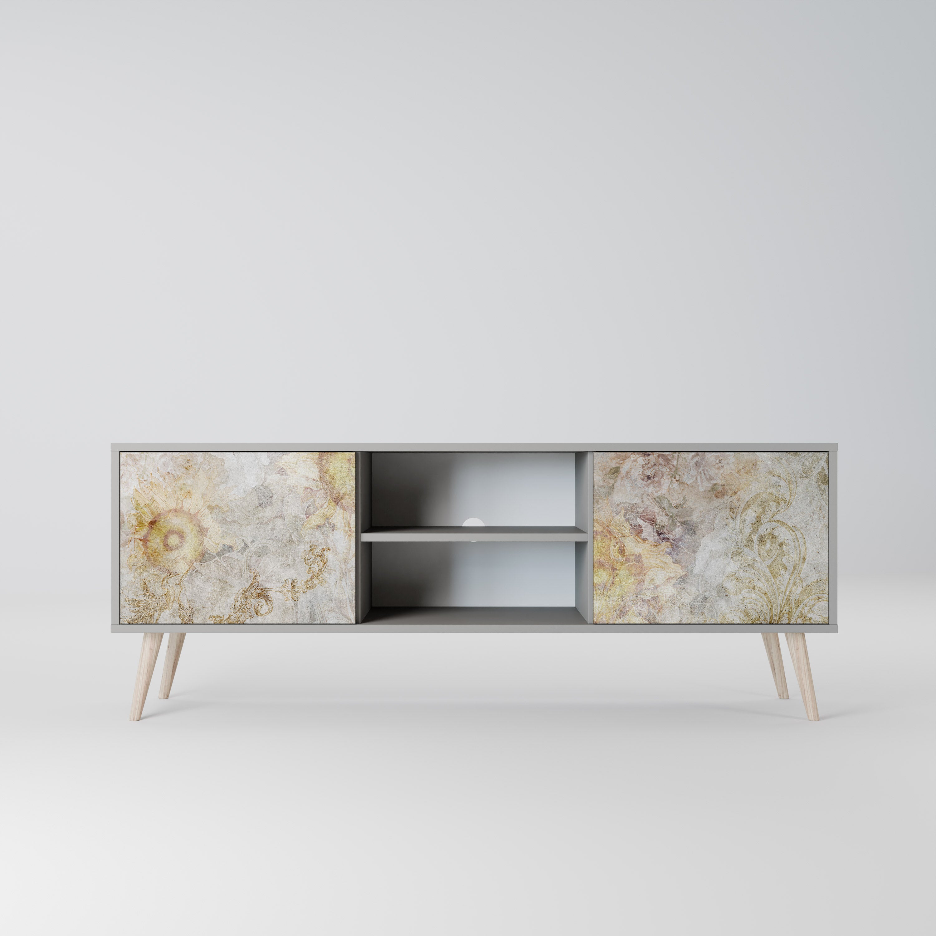 SUNFLOWER BLUR Szafka RTV 2-drzwiowa korpus Szary