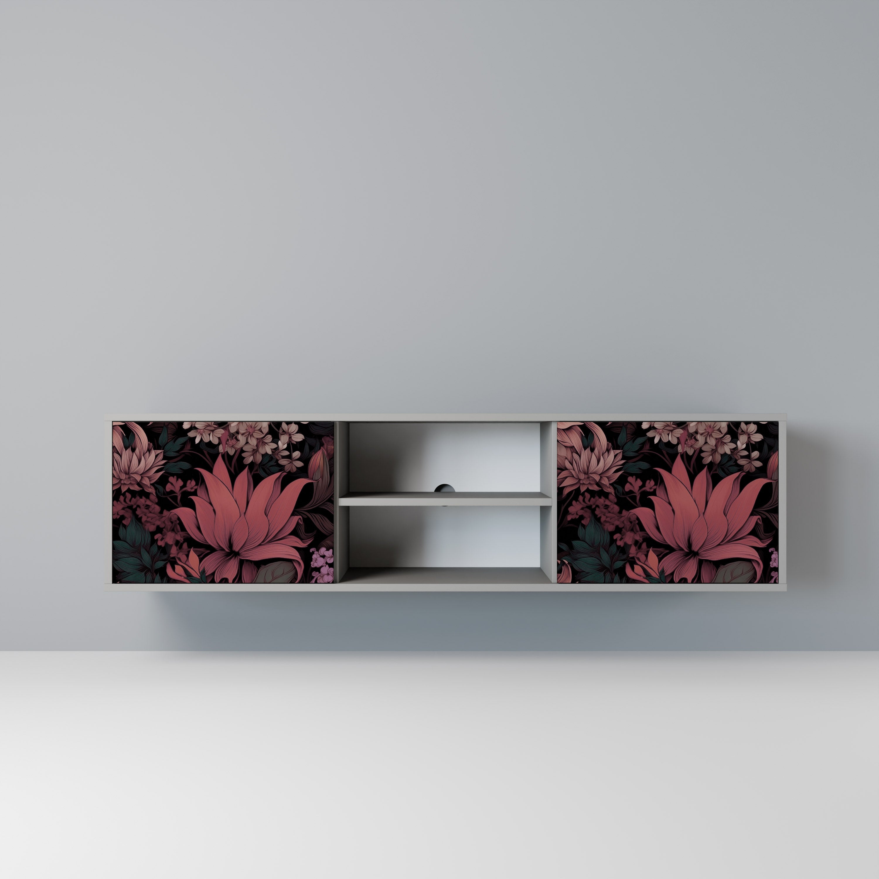 FLORAL WHISPER Szafka RTV 2-drzwiowa korpus Szary