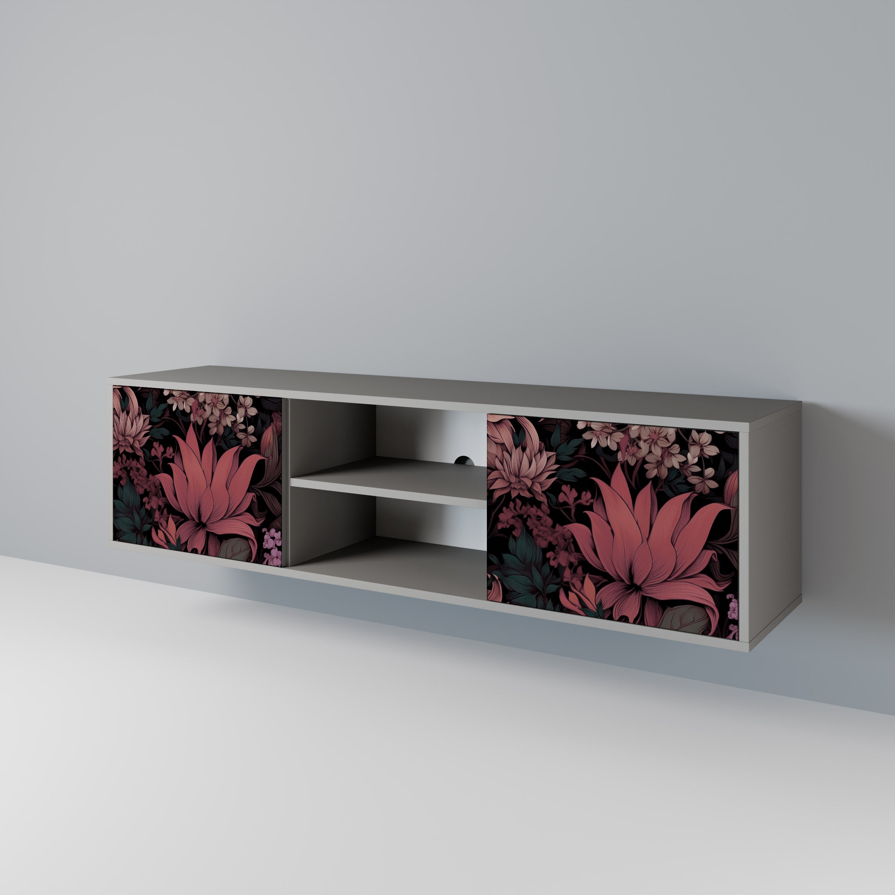FLORAL WHISPER Szafka RTV 2-drzwiowa korpus Szary
