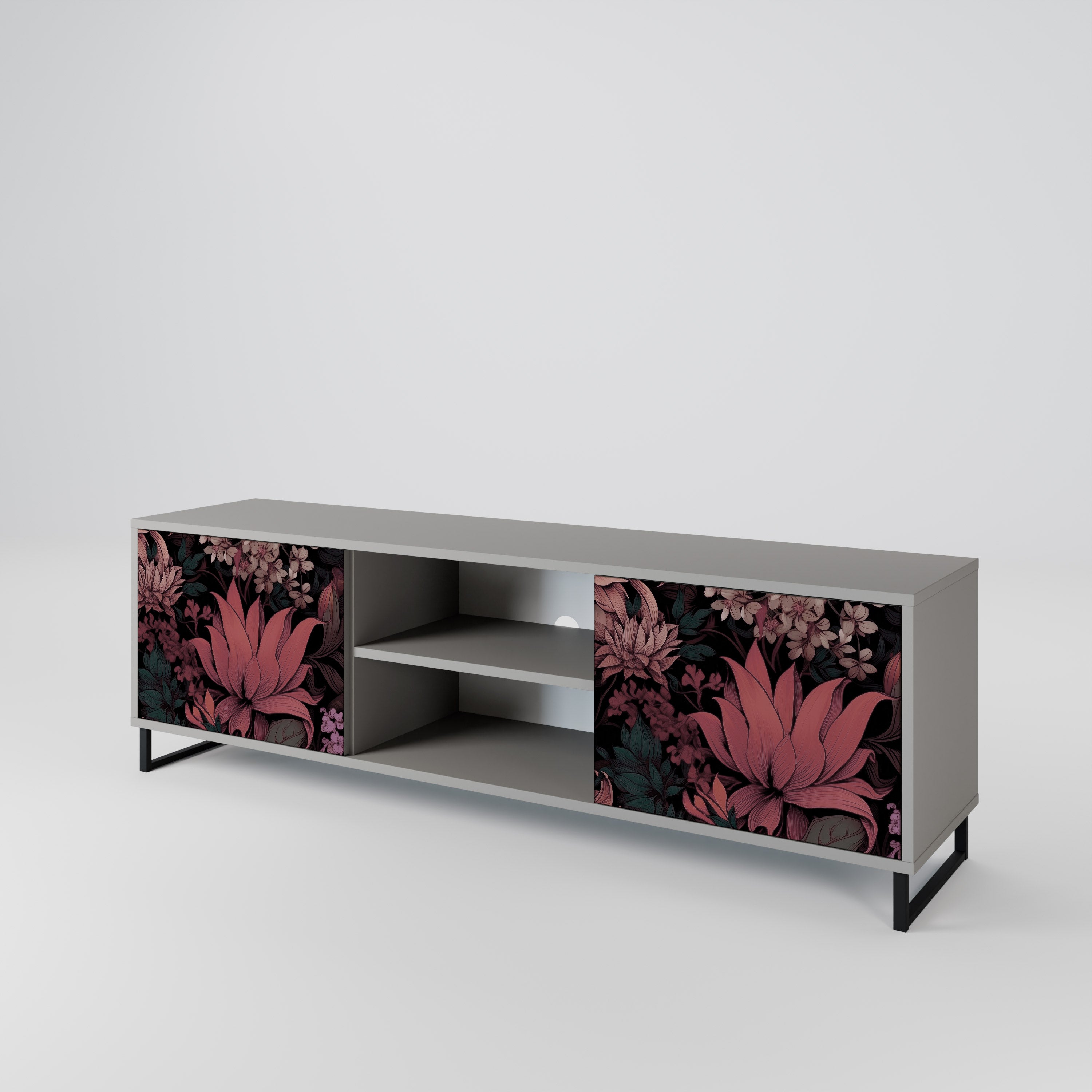 FLORAL WHISPER Szafka RTV 2-drzwiowa korpus Szary